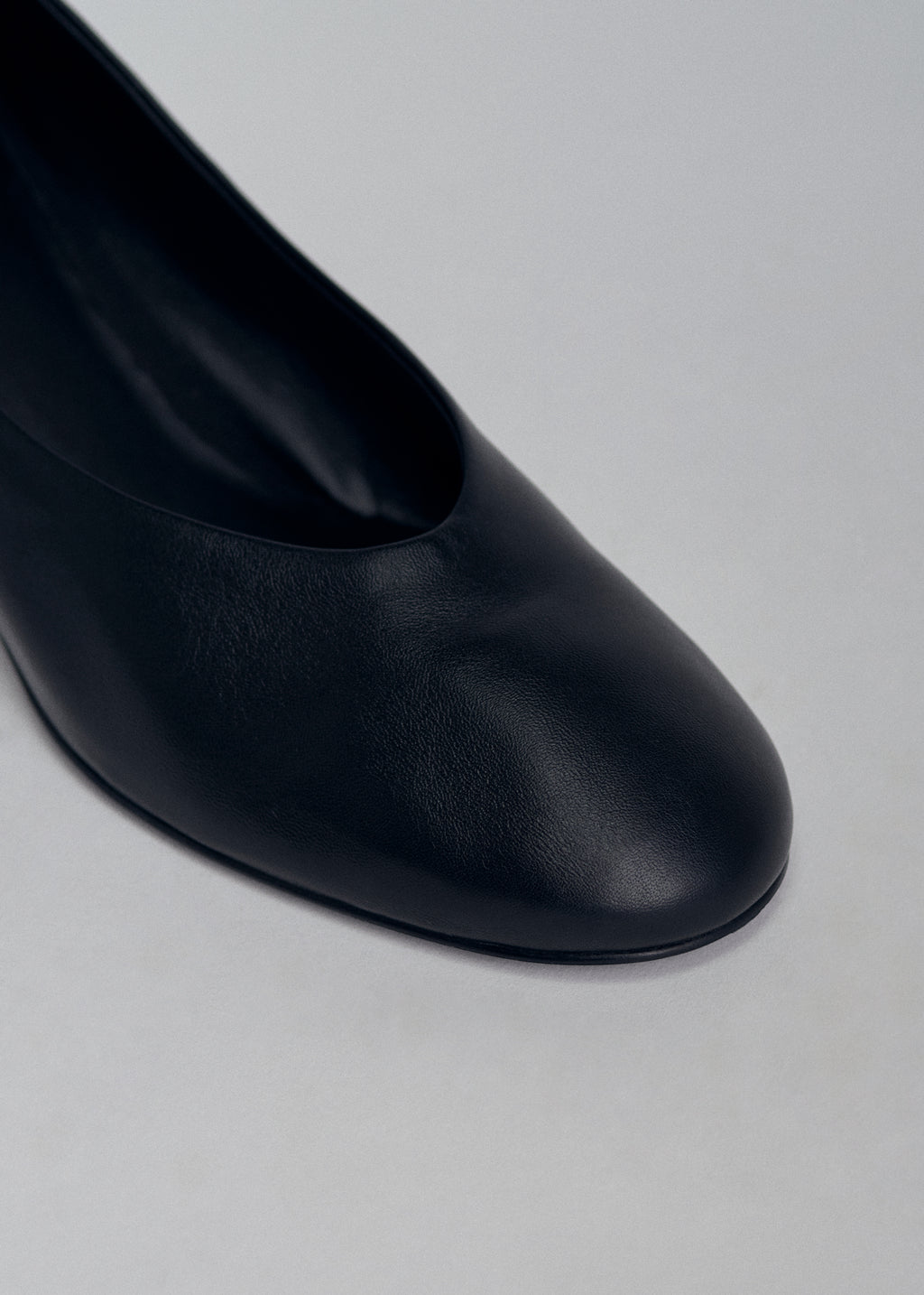 Pump Heel in Smooth Leather - Black - CO