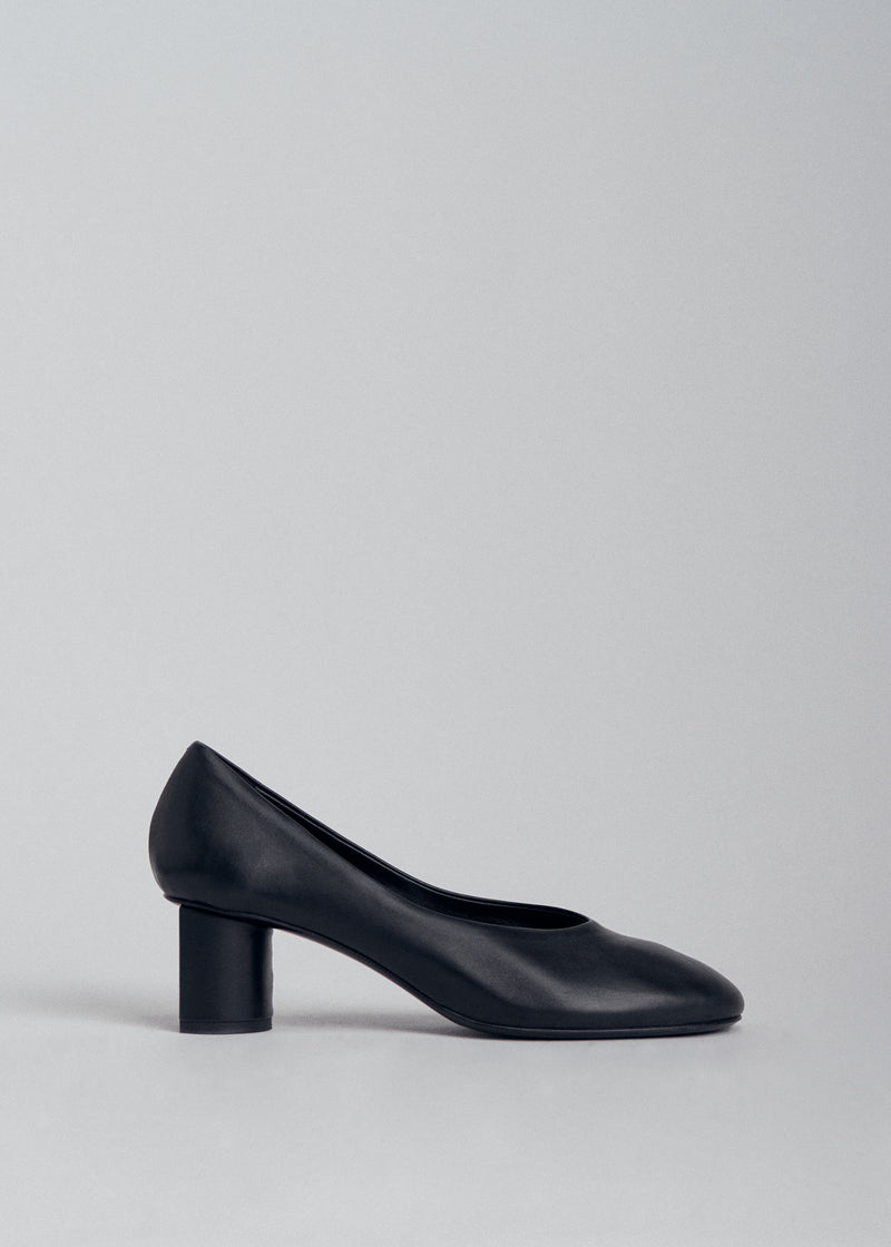 Pump Heel in Smooth Leather - Black - CO