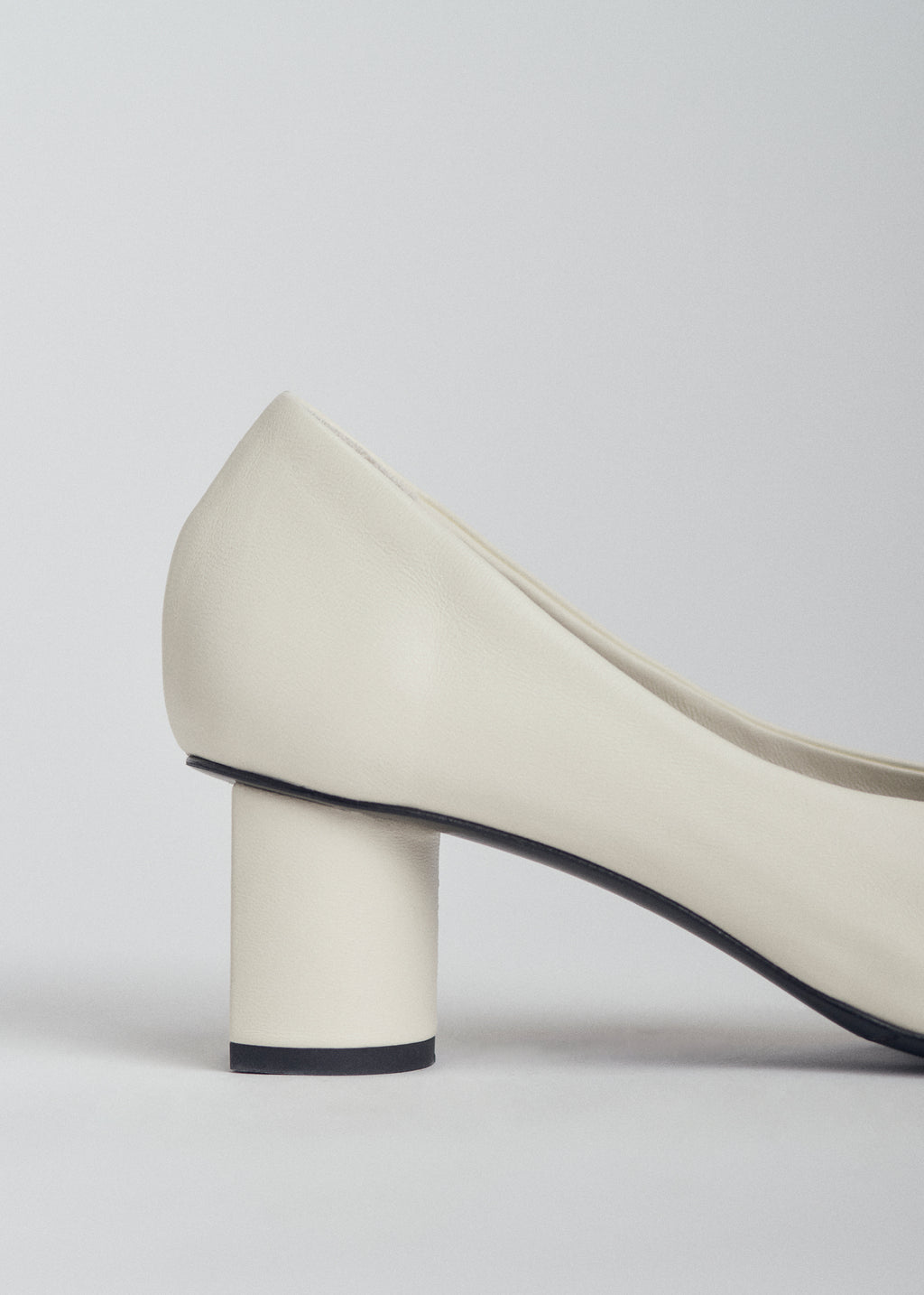 Pump Heel in Smooth Leather - Ivory - CO