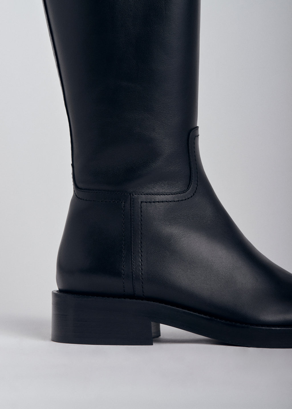 Riding Boot in Smooth Calf Leather - Black - CO