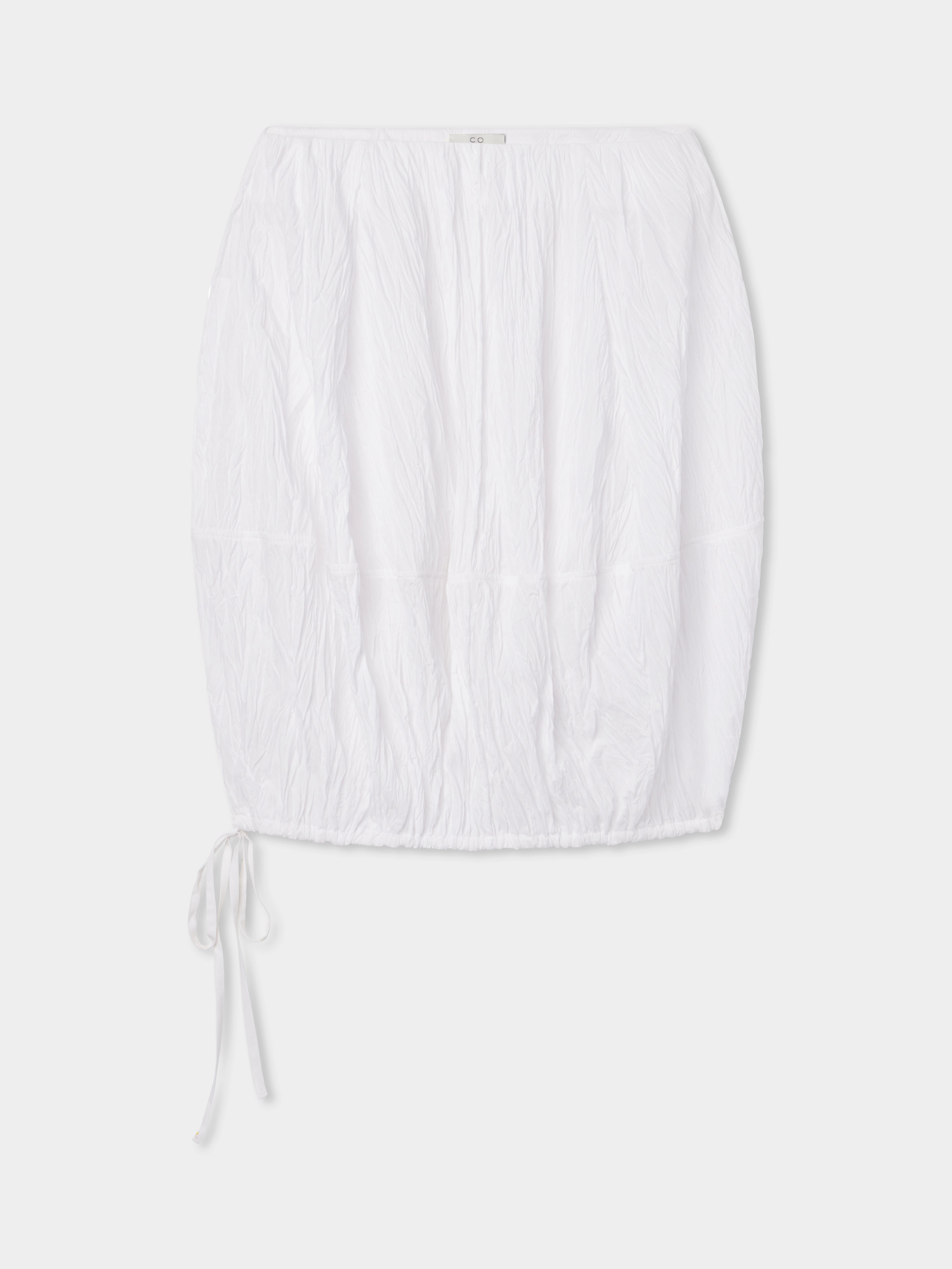 Tulip Off-Shoulder Plissé Top - Optic White