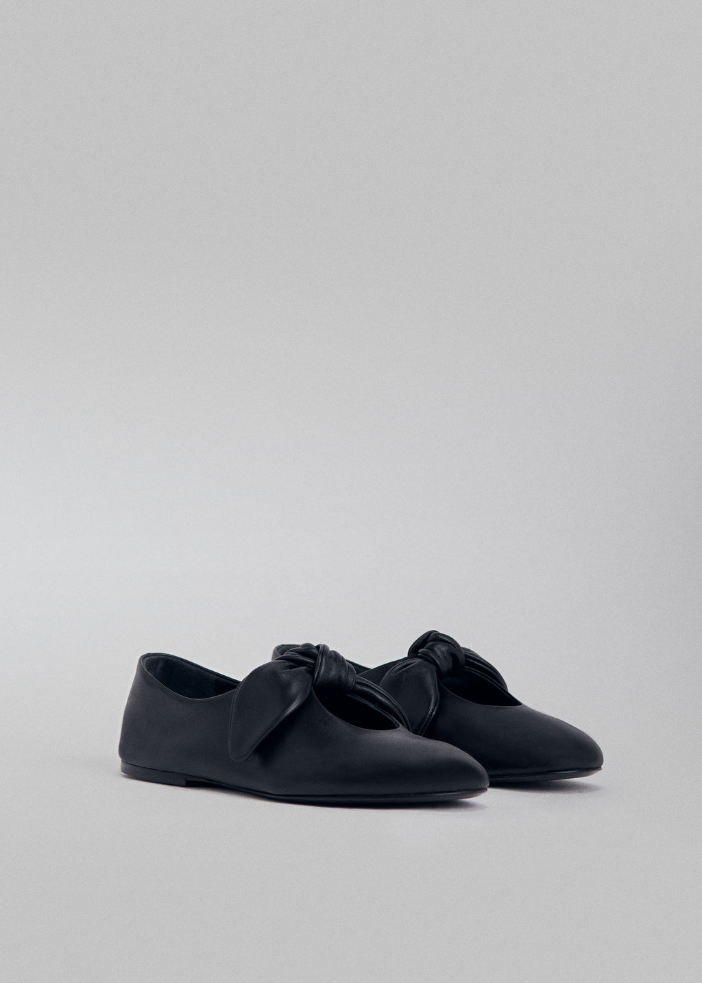 Bow Flat in Nappa Leather - Black - CO