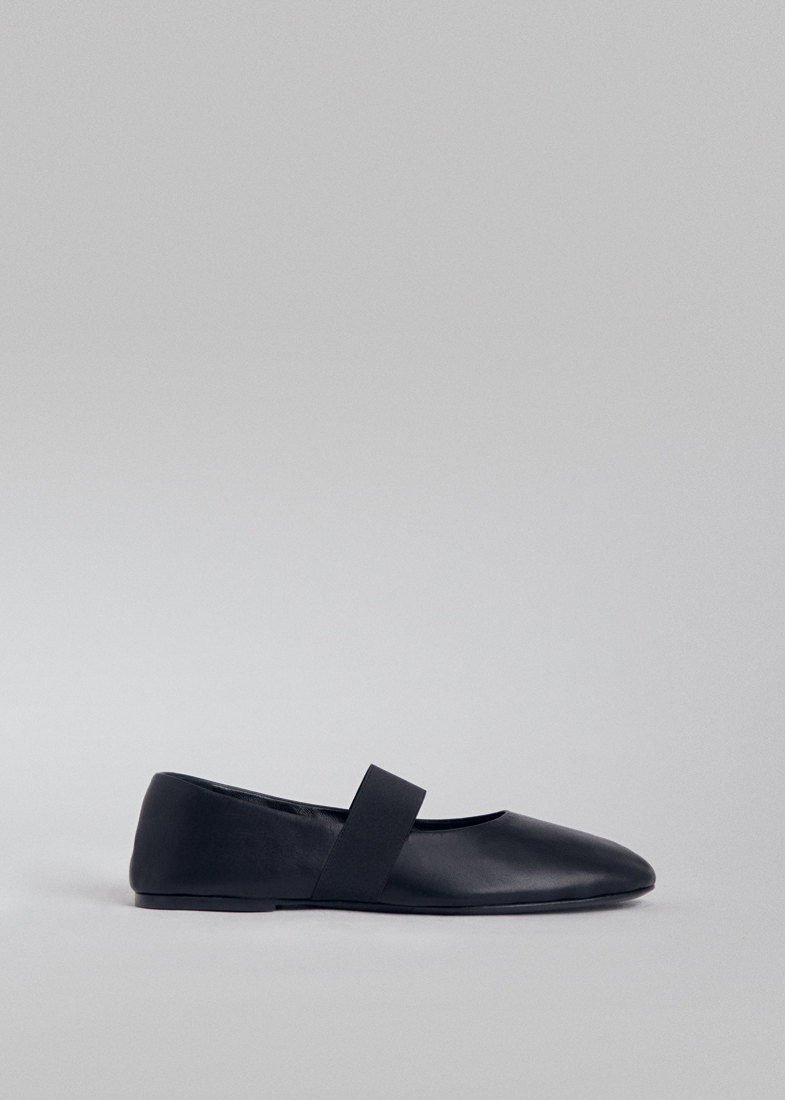 Slip On Ballerina in Chiffon Leather - Black - CO Collections
