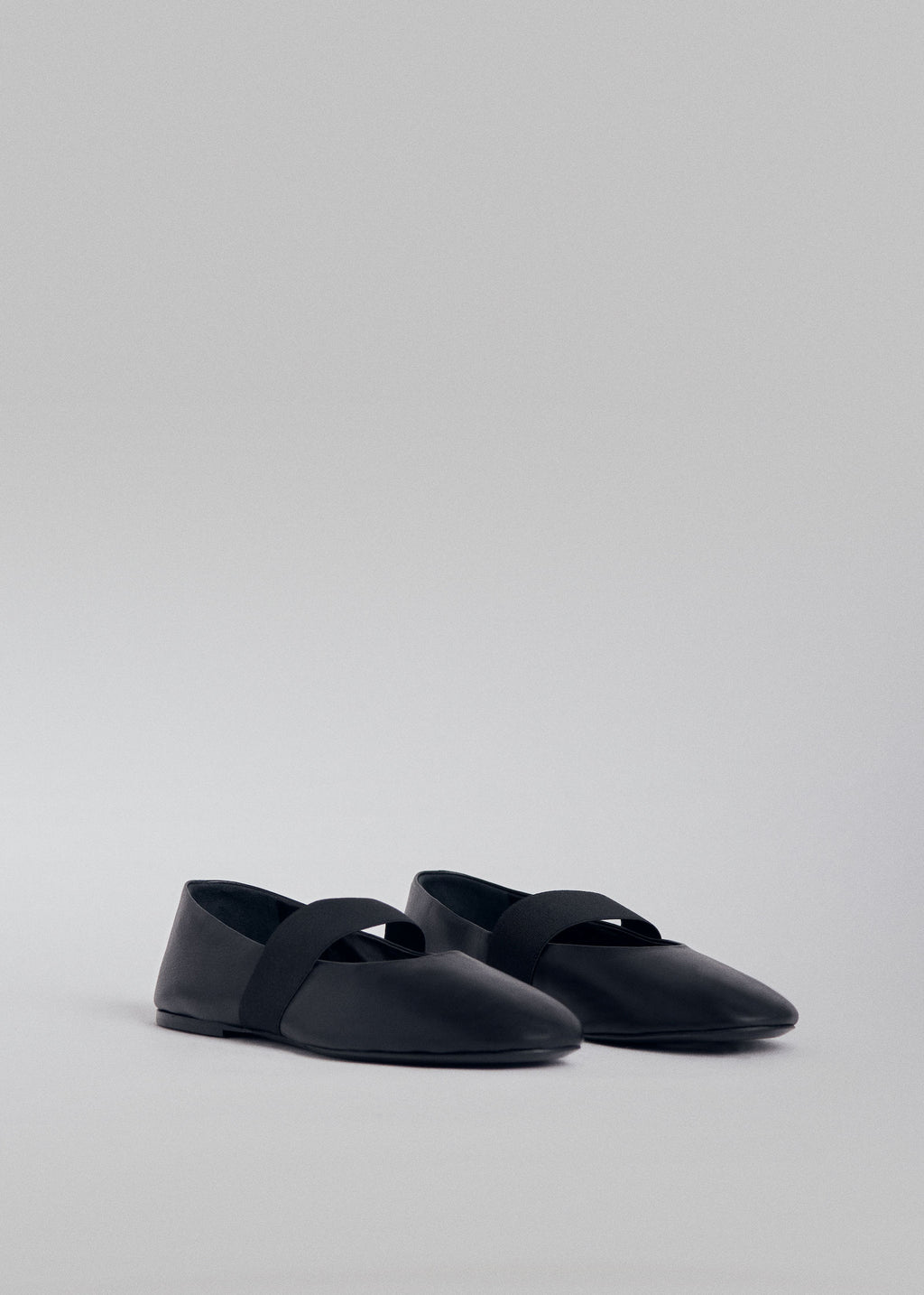 Slip On Ballerina in Chiffon Leather - Black - CO