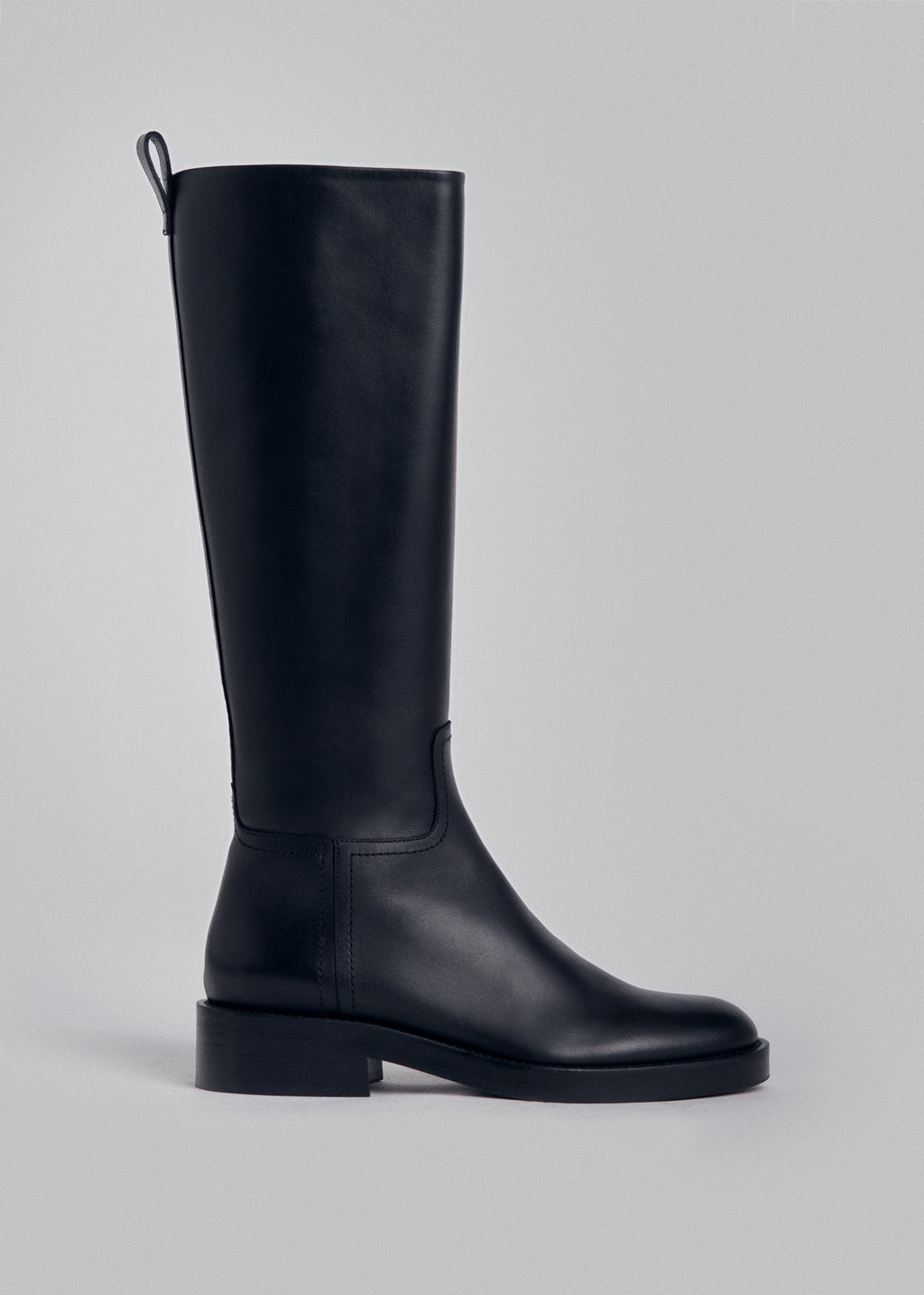 Riding Boot in Smooth Calf Leather - Black - CO