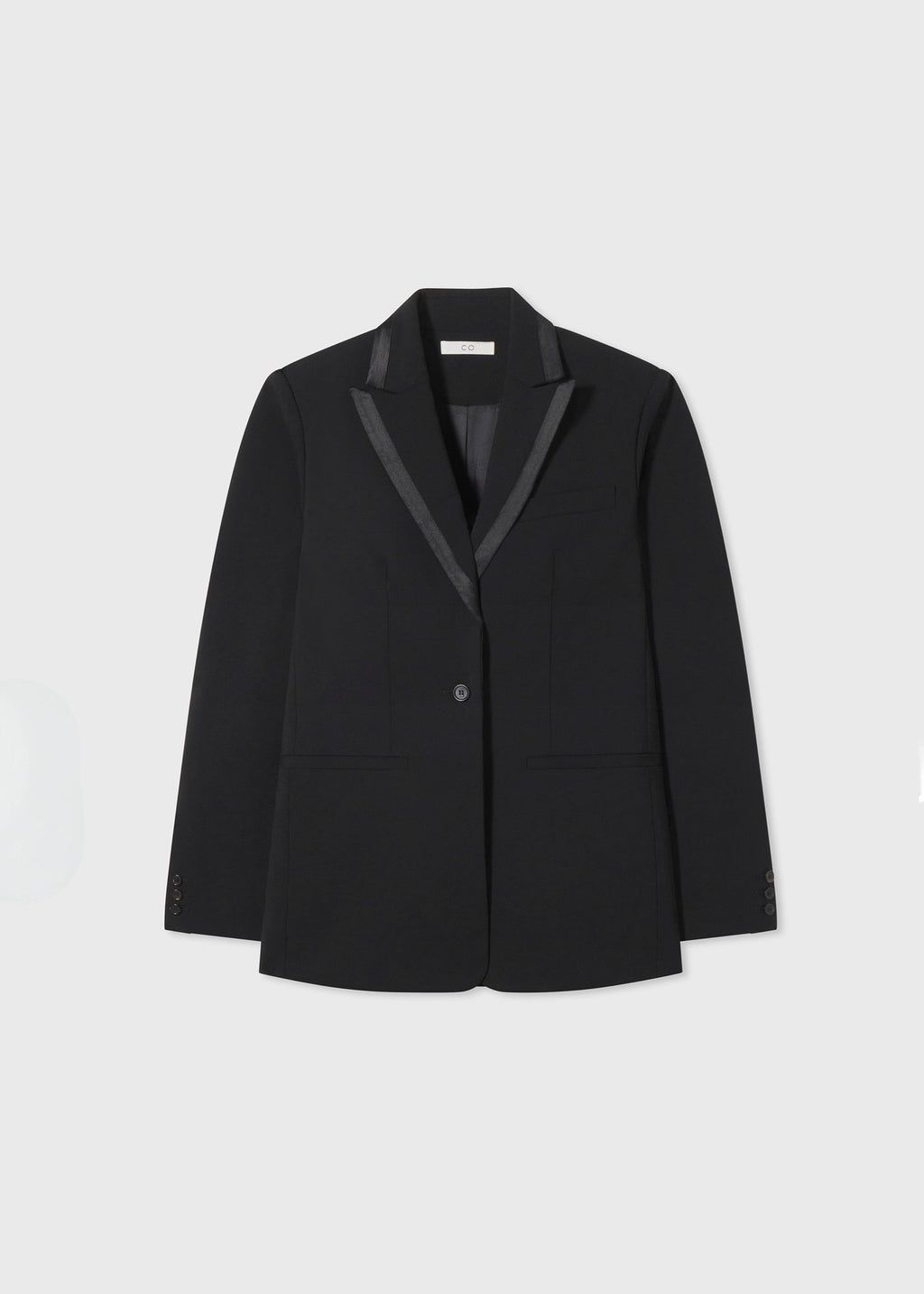 Tuxedo Jacket in Wool and Silk - Black - CO