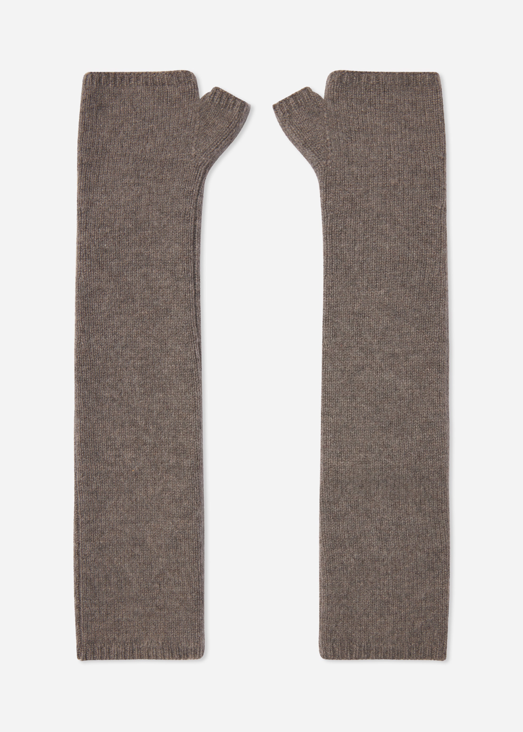 Long Gloves in Cashmere - Grey Melange