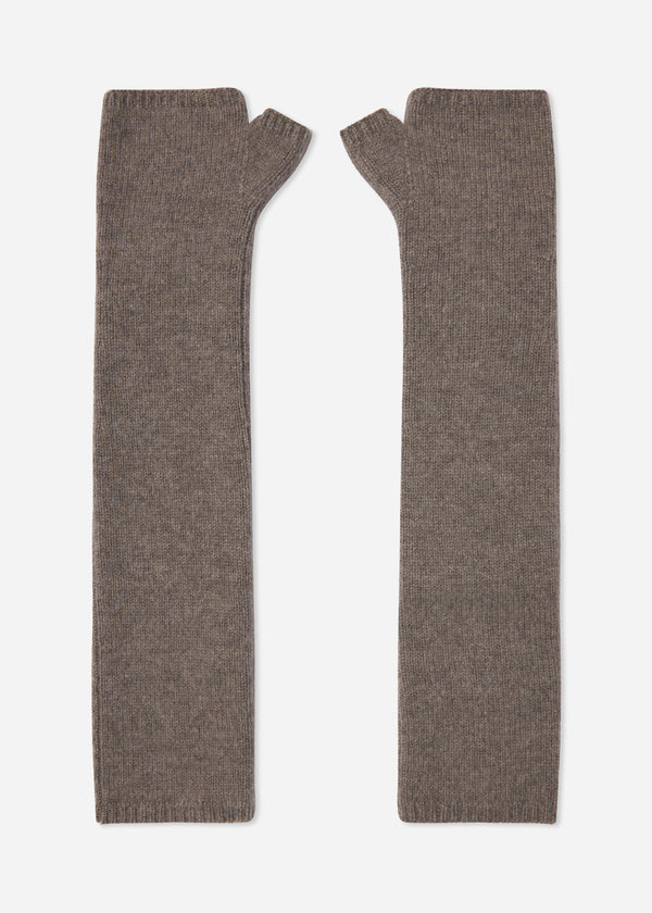 Long Gloves in Cashmere - Grey Melange - CO
