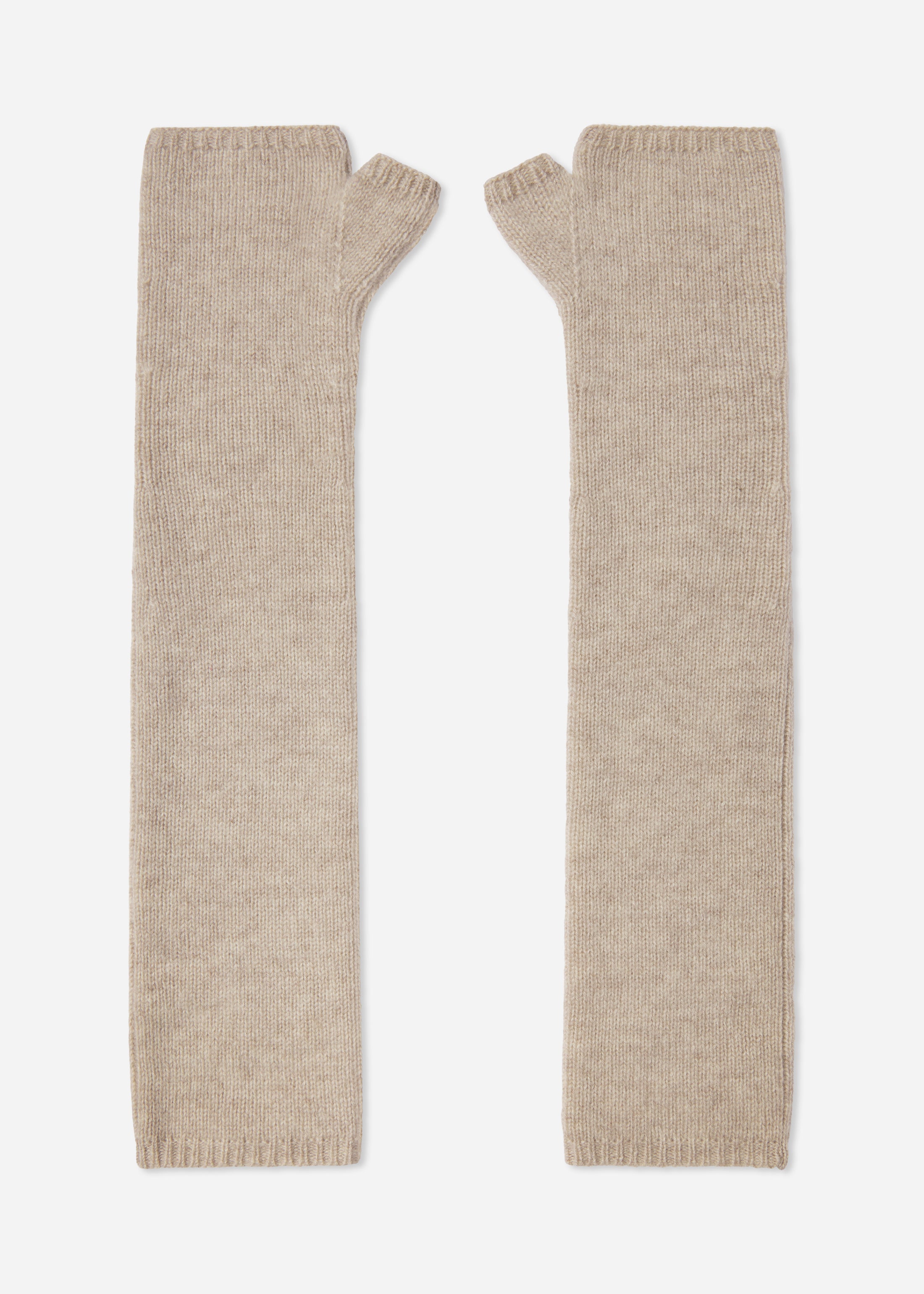 Long Gloves in Cashmere - Ivory Melange