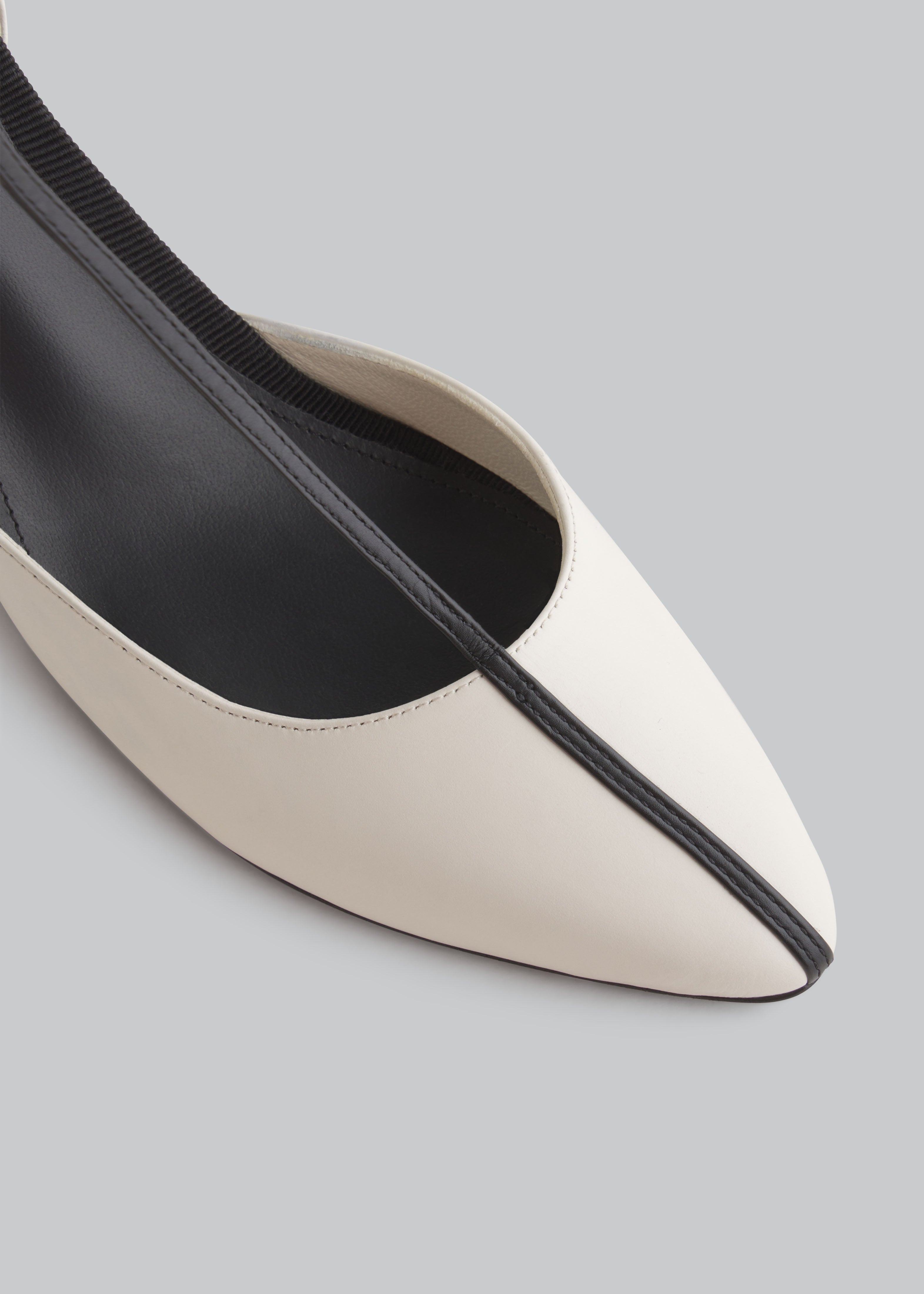 T-Strap D'orsay Heel in Leather - Ivory