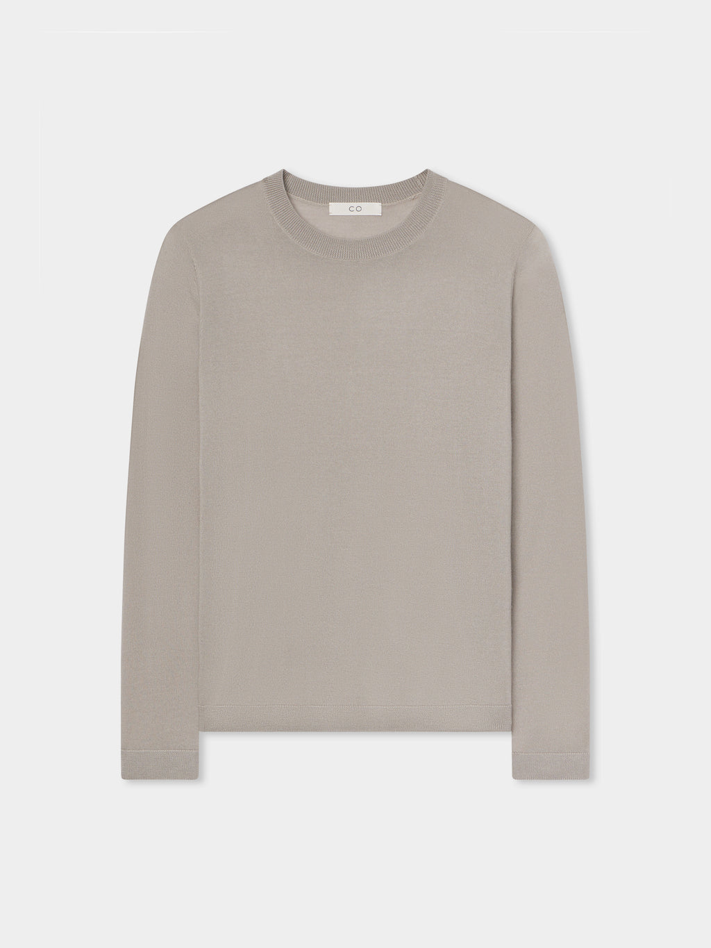 Long Sleeve Crew in Fine Cashmere - Stone - CO