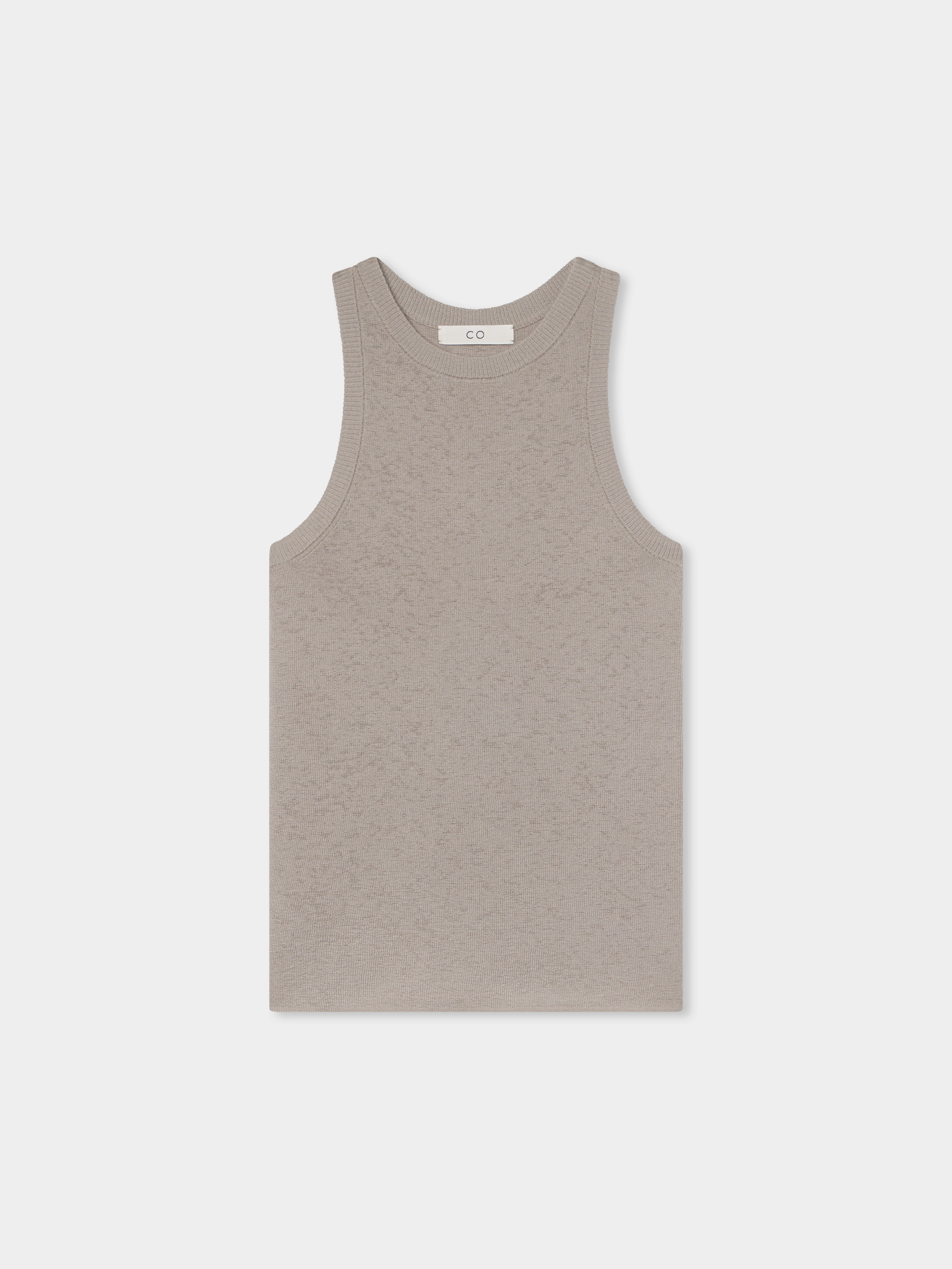 Sporty Tank in Fine Cashmere - Stone