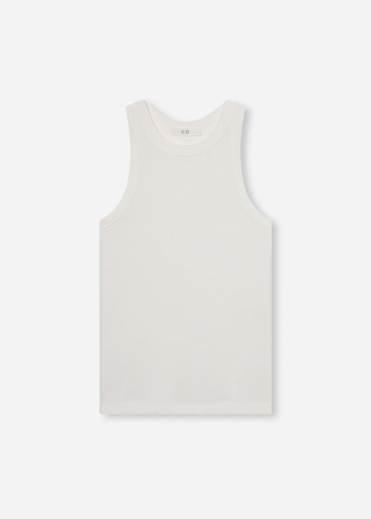 Fitted Tank in Cotton Jersey - Ivory, image 4 of 4