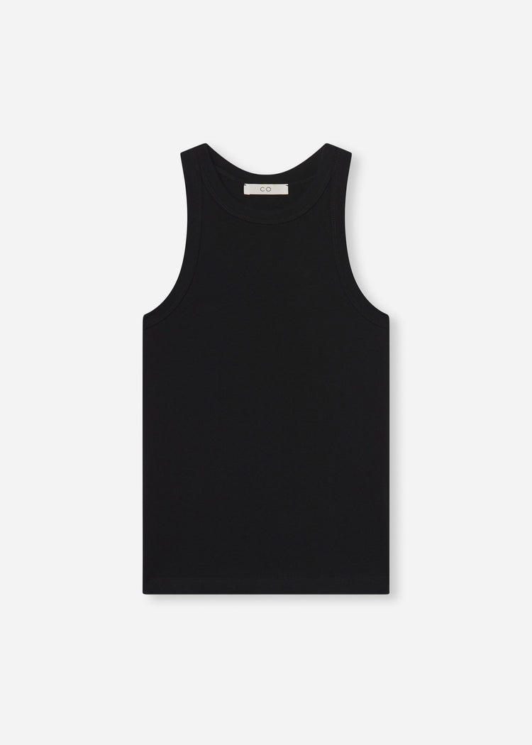Fitted Tank in Cotton Jersey - Black, image 4 of 4