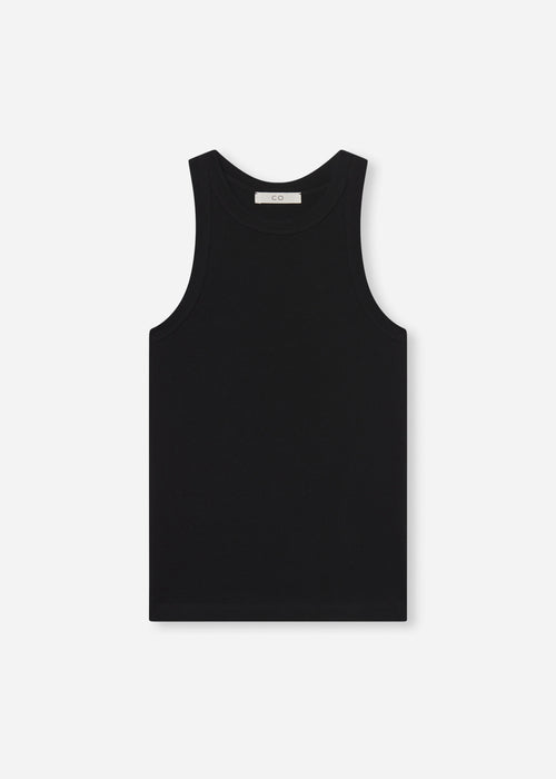 Fitted Tank in Cotton Jersey - Black, image 4 of 4