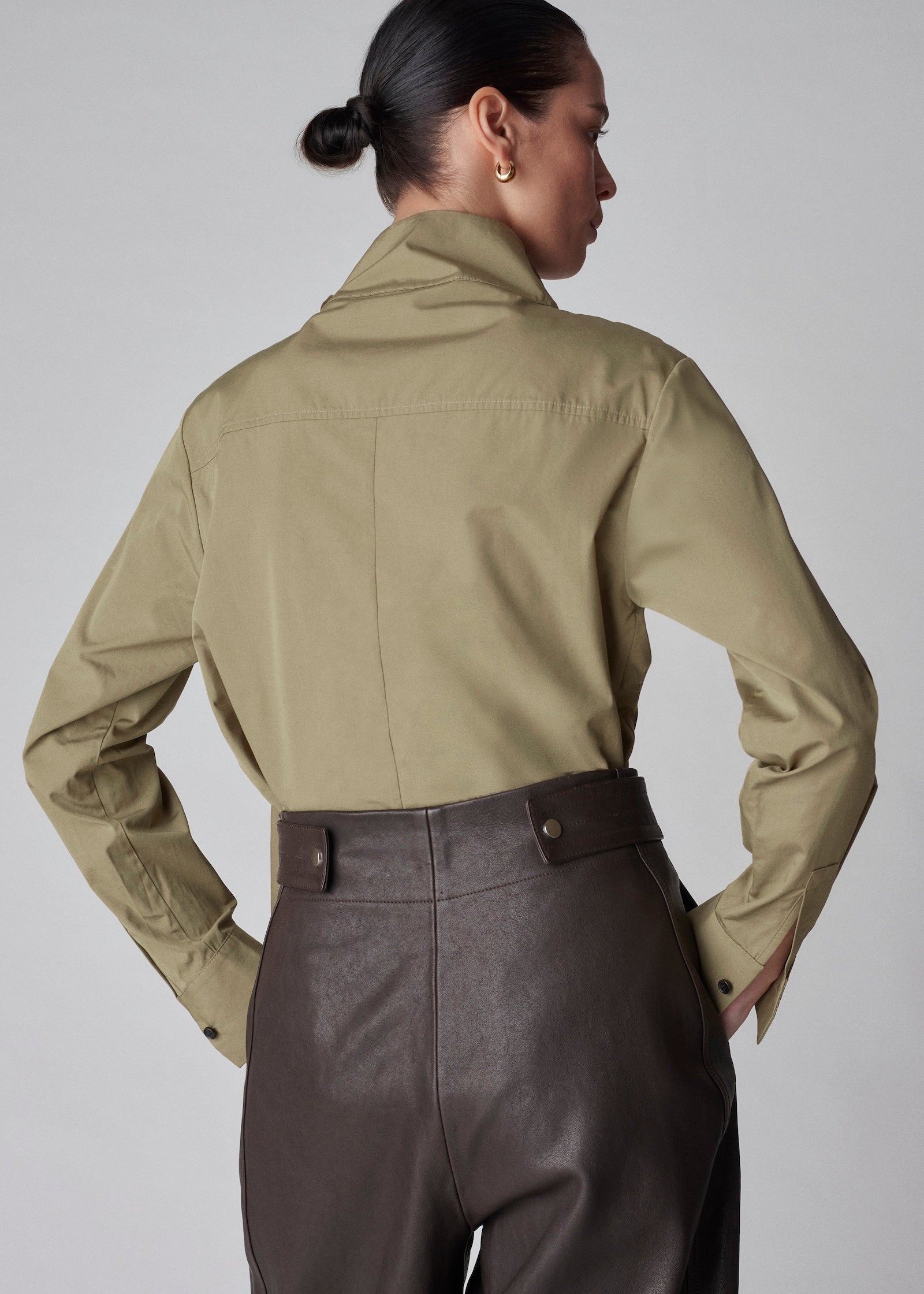 Fencer's Shirt in Cotton Poplin - Sage