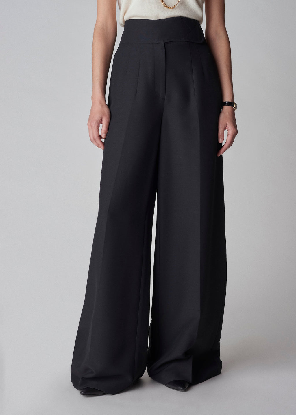 High Waist Trouser with Wide Belt - Black - CO