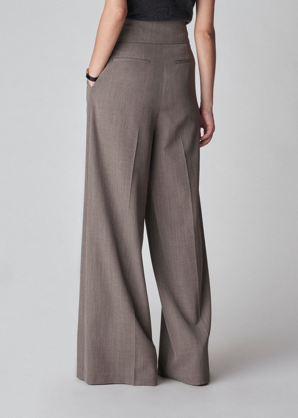 High Waist Trouser with Wide Belt - Brown - CO