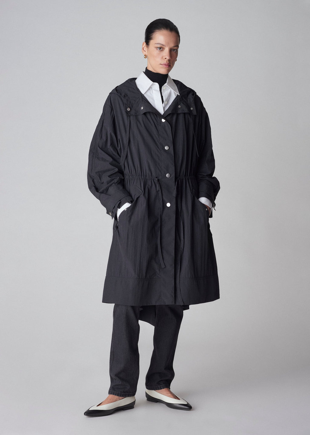 Hooded Parka in Nylon - Black - CO