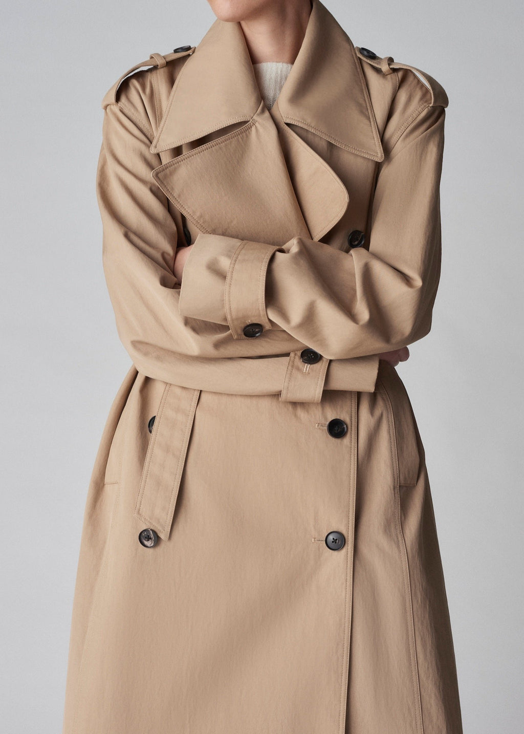 Oversized Trench in Cotton Twill - Camel - CO