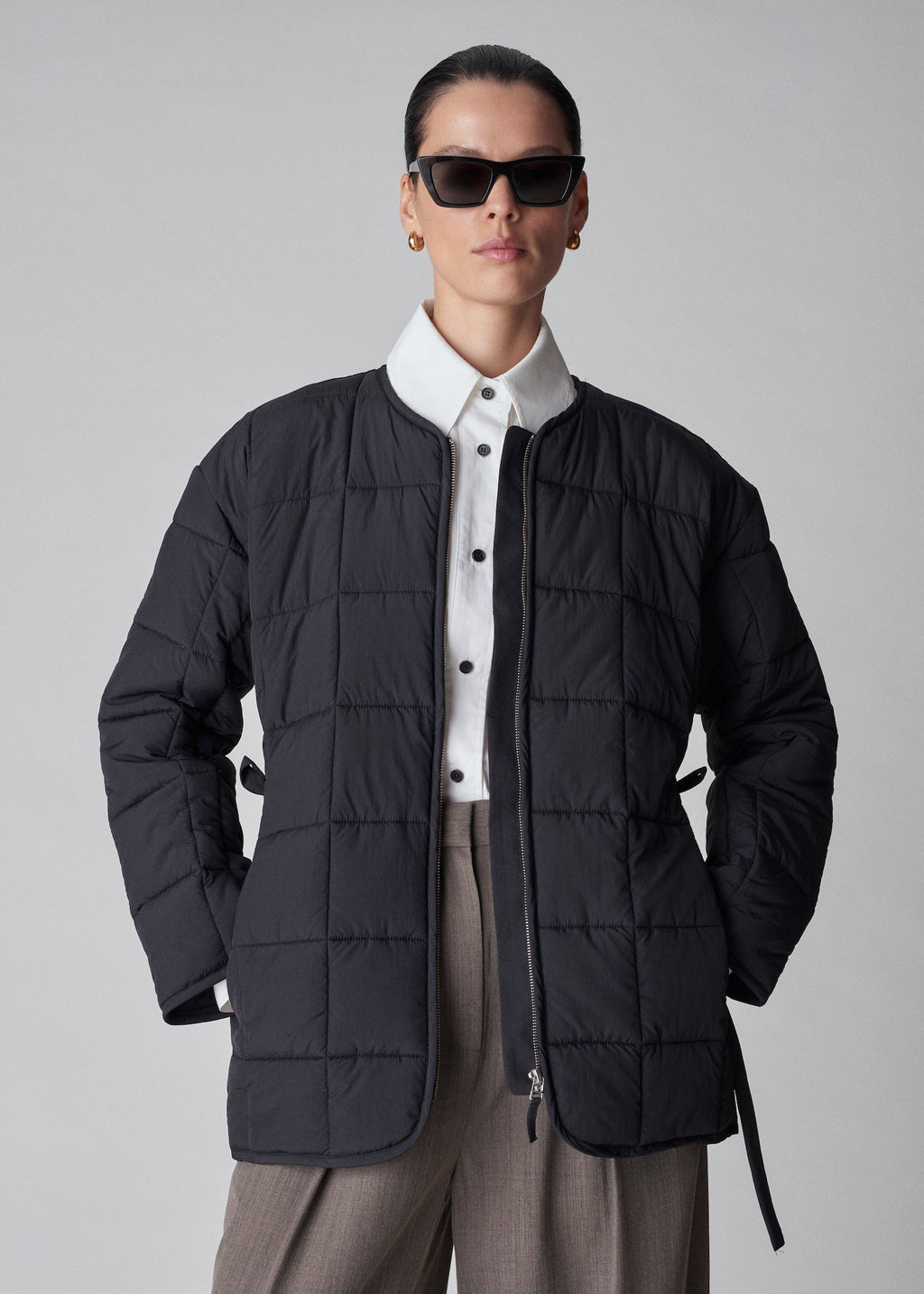 Quilted Puffer Jacket - Black - CO