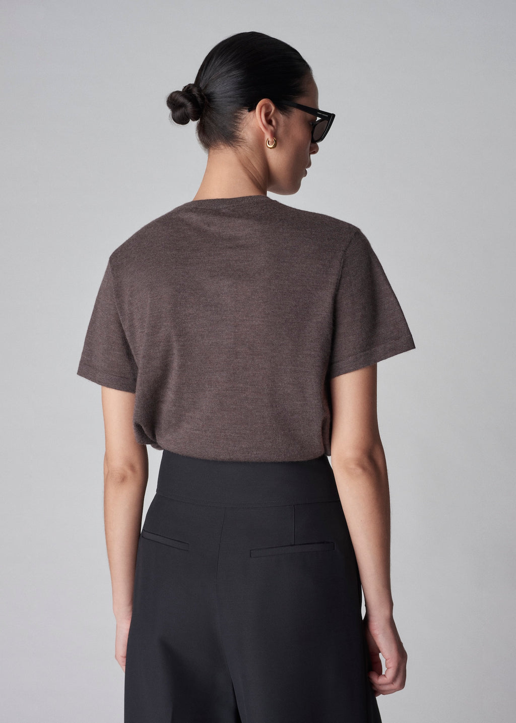 T-Shirt in Fine Cashmere - Brown - CO