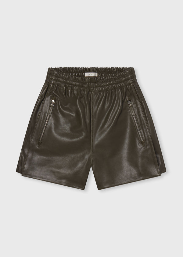 Combat Short in Leather - Olive - CO