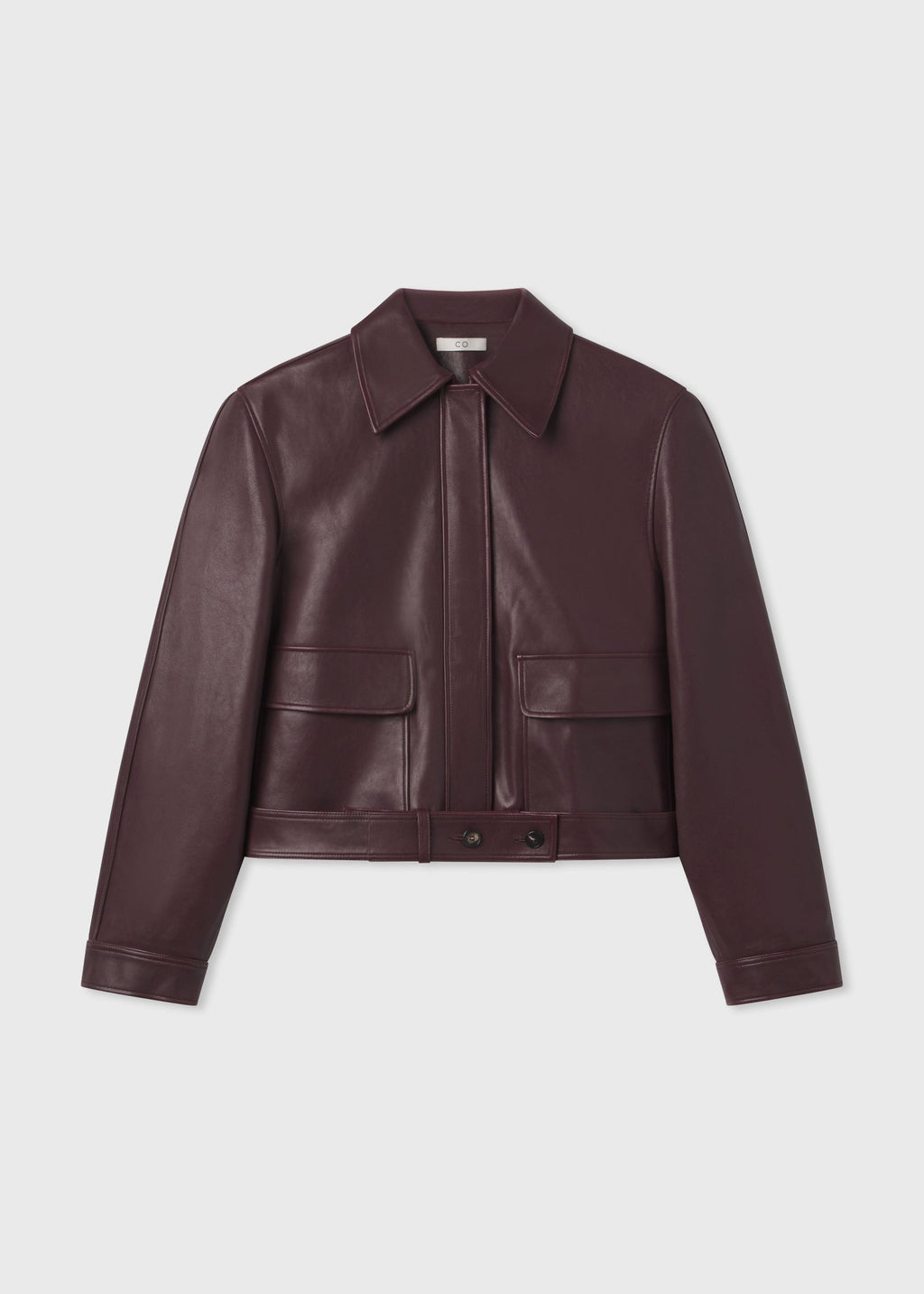 Bomber Jacket in Lambskin - Bordeaux - CO