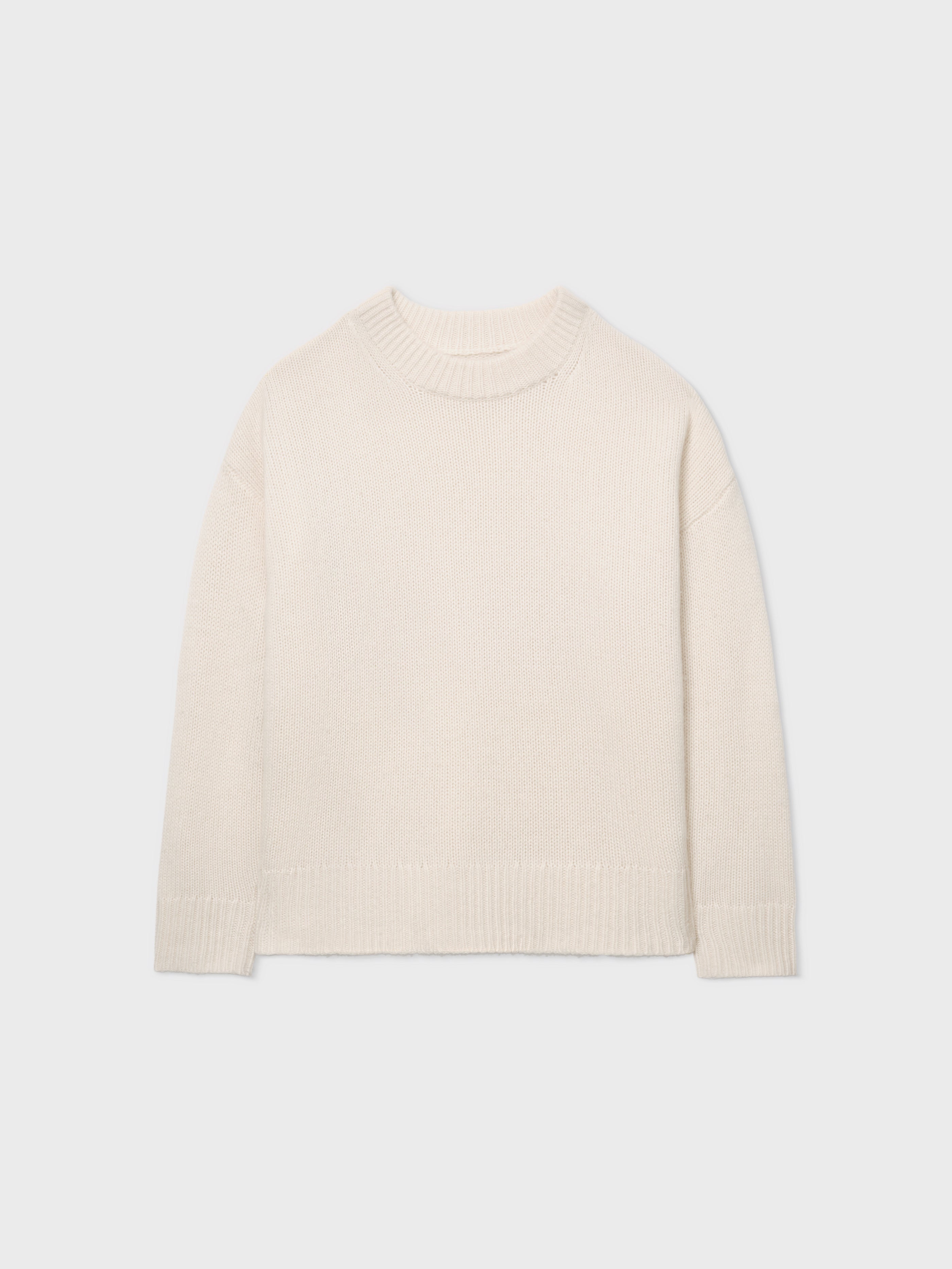Boyfriend Sweater in Cashmere - Ivory - CO Collections