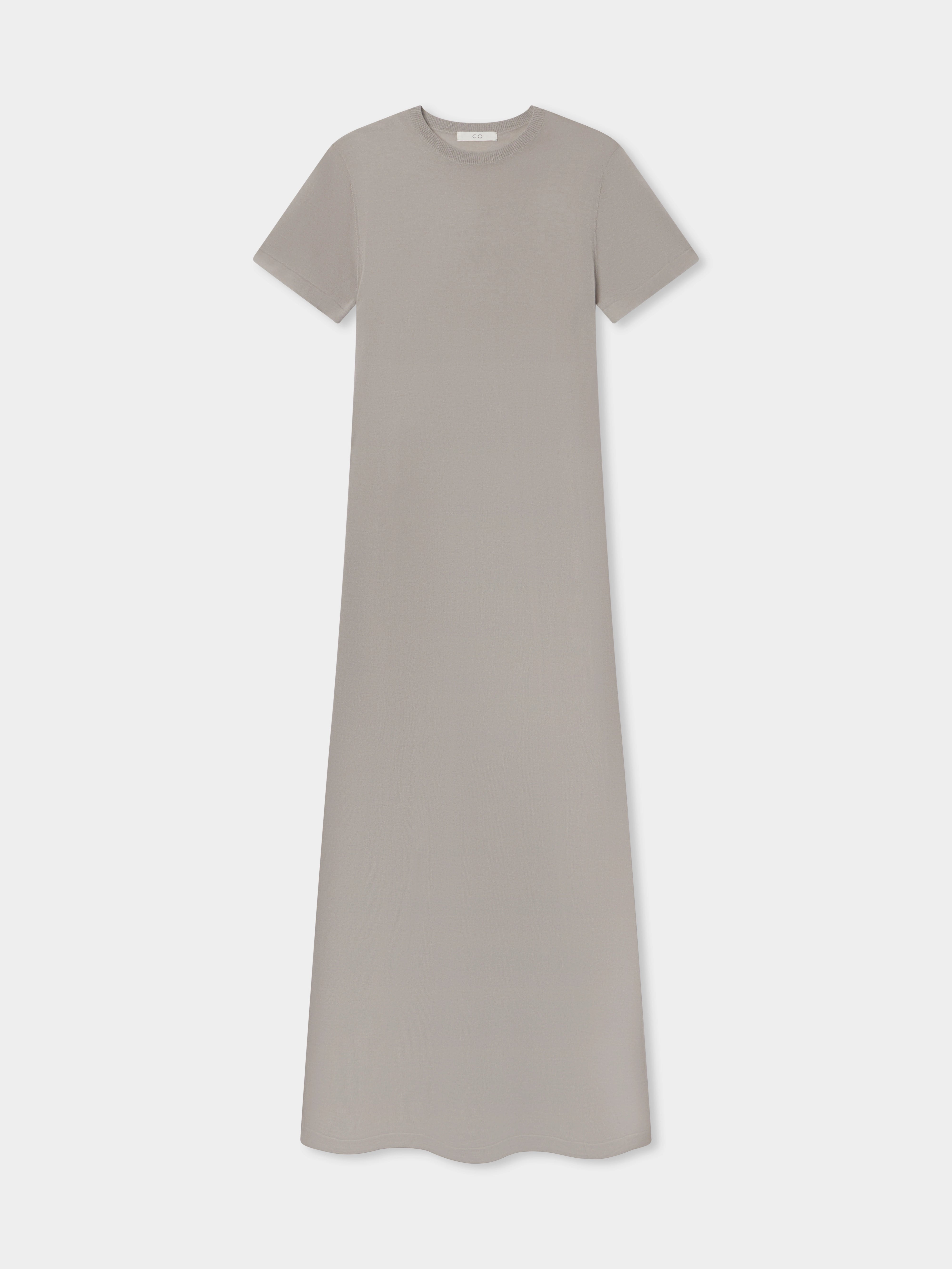 T-Shirt Dress  in Fine Cashmere - Stone