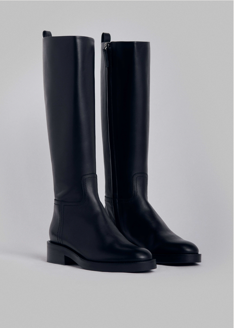 Riding Boot in Smooth Calf Leather - Black - CO