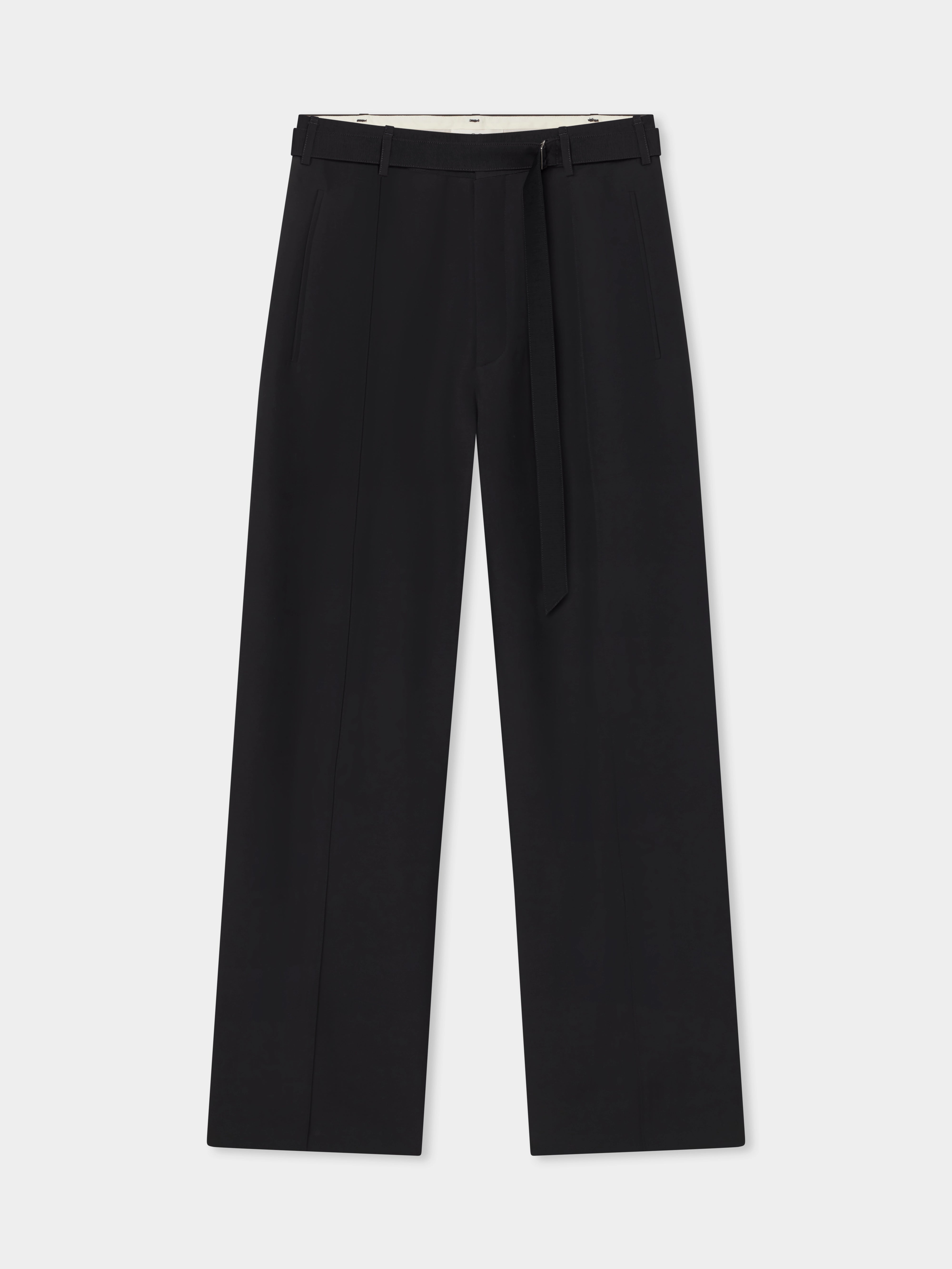 Drop Waist Trouser in Faille - Black