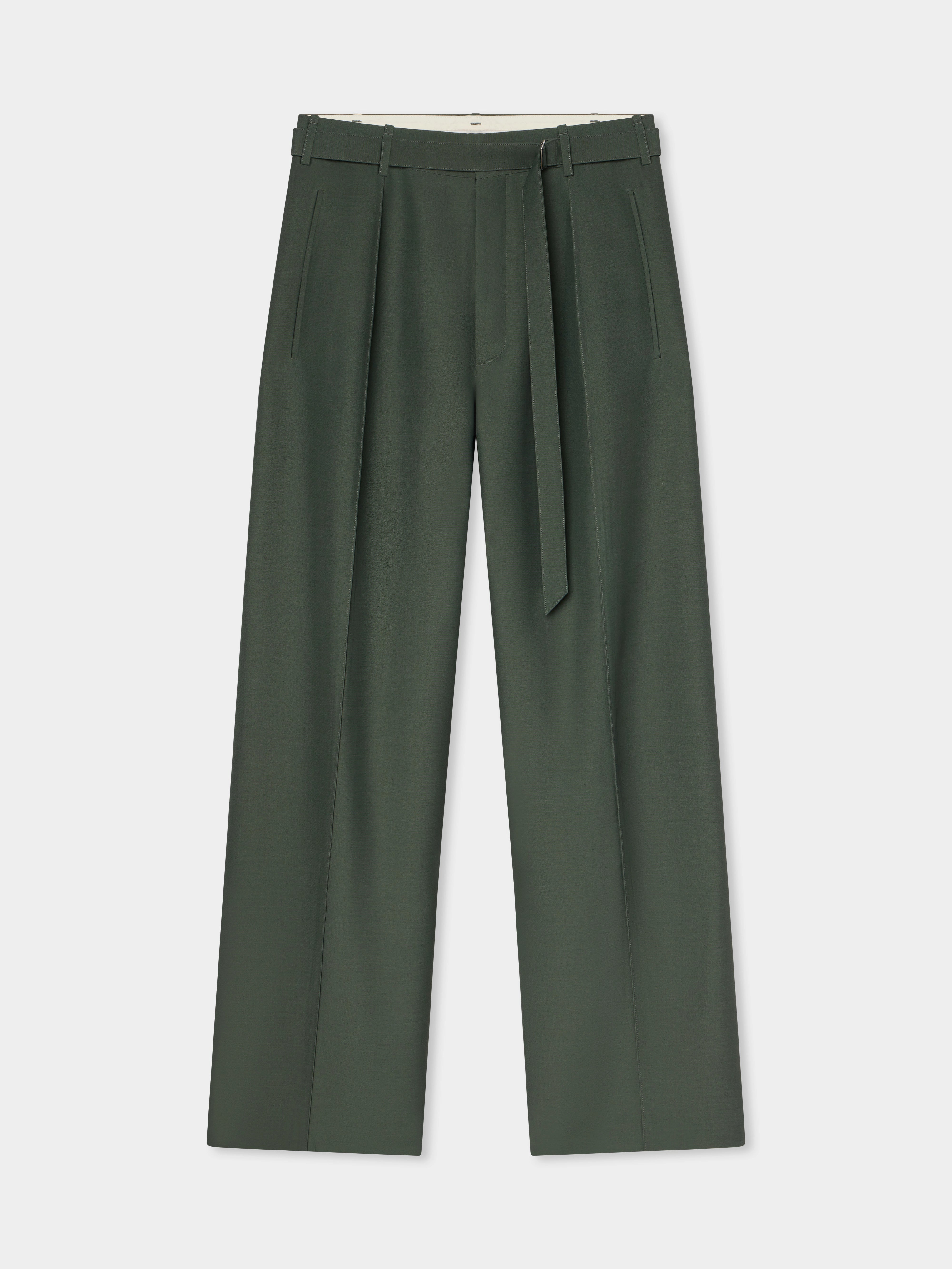 Drop Waist Trouser in Faille - Pistachio