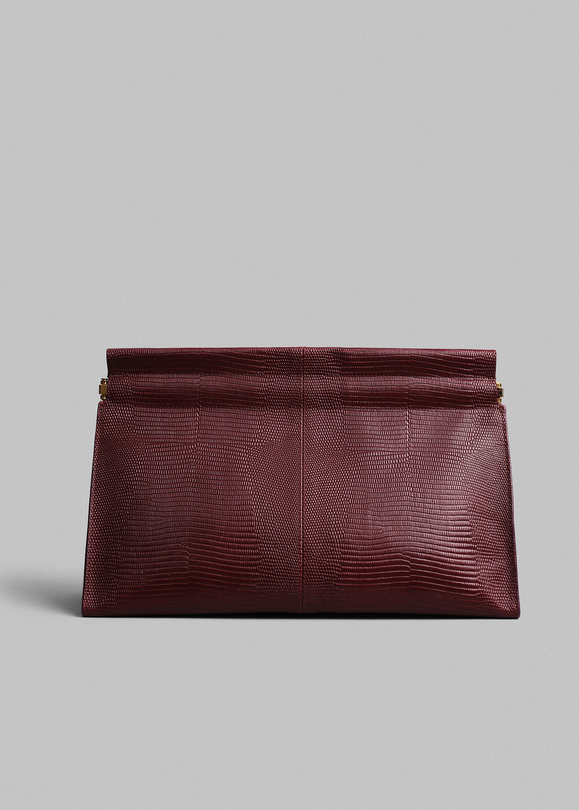 Medium Leather Clutch in Burgundy - Burgundy