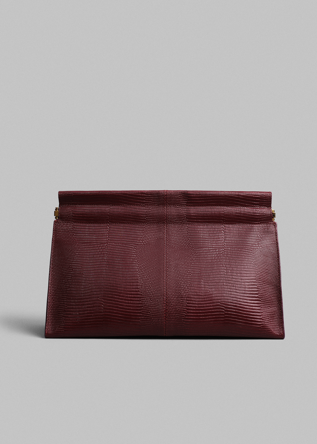 Medium Leather Clutch in Burgundy - Burgundy - CO