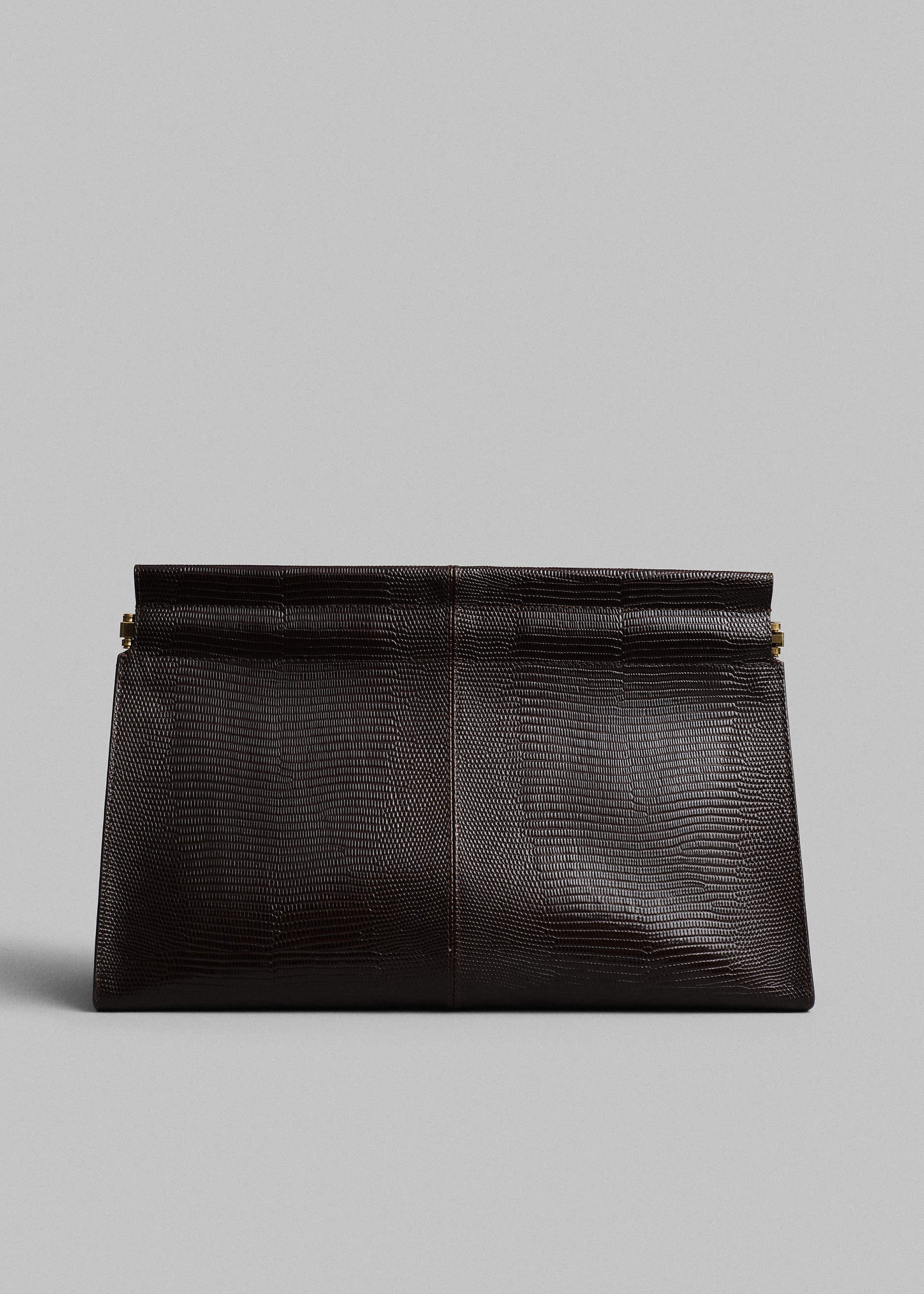 Medium Leather Clutch in Espresso - Espresso