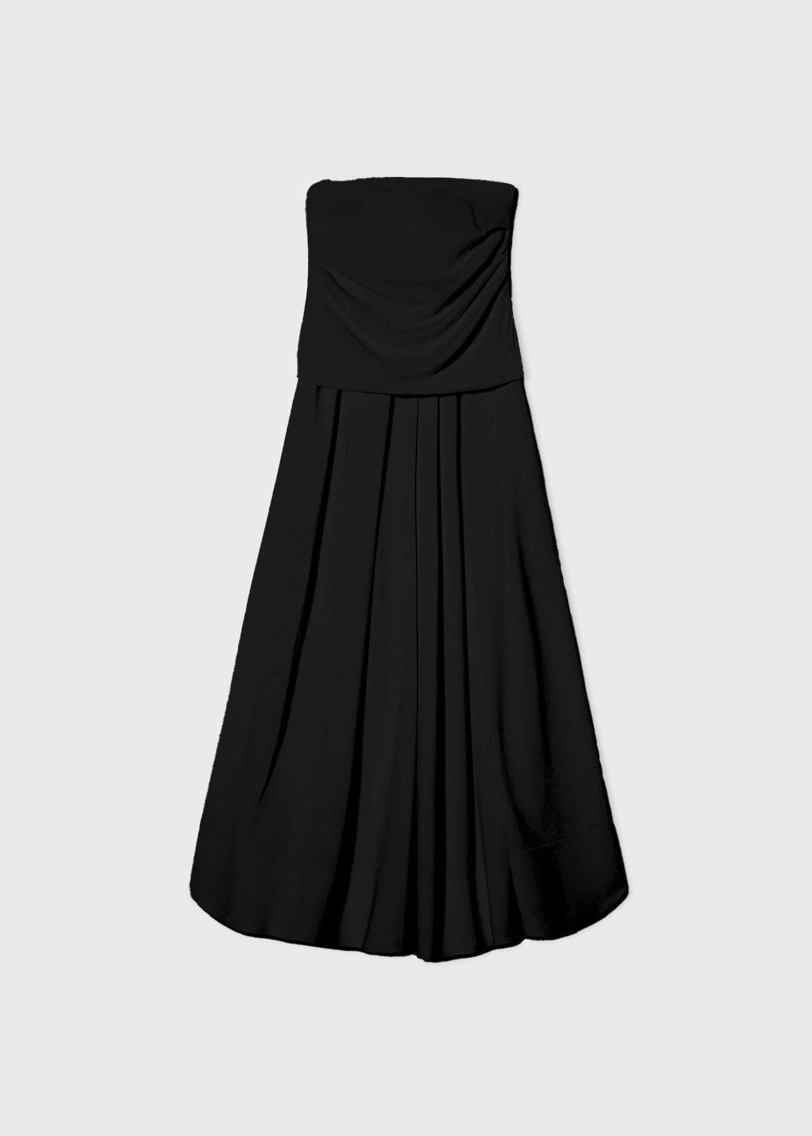 Long Bustier Dress in Viscose Crepe - Black - CO Collections