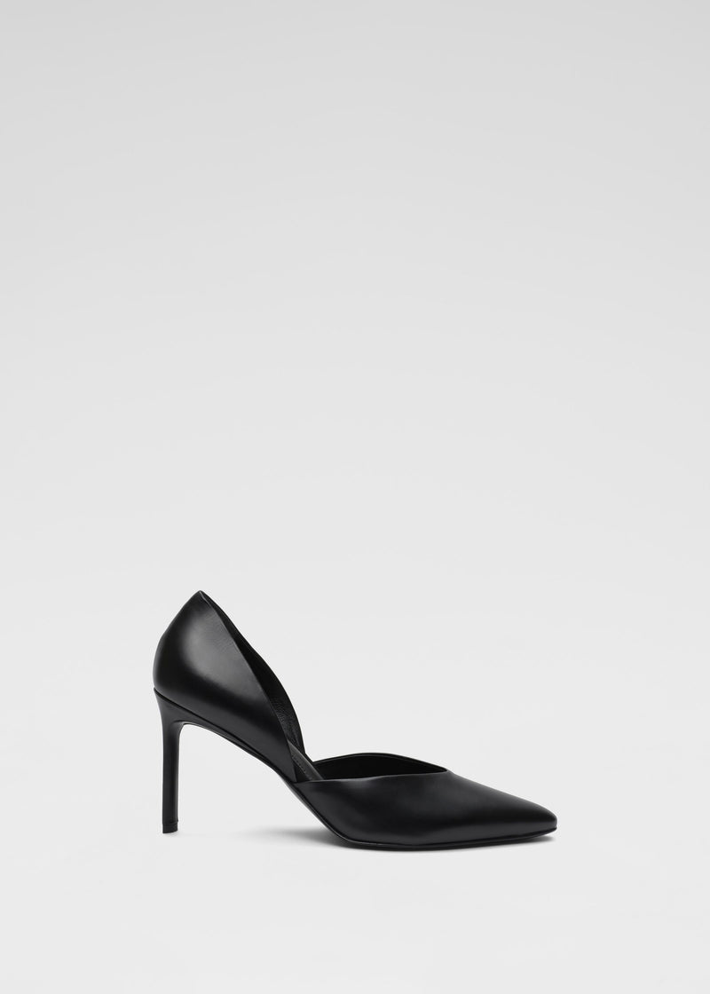D'Orsay Stiletto Heel in Leather - Black - CO