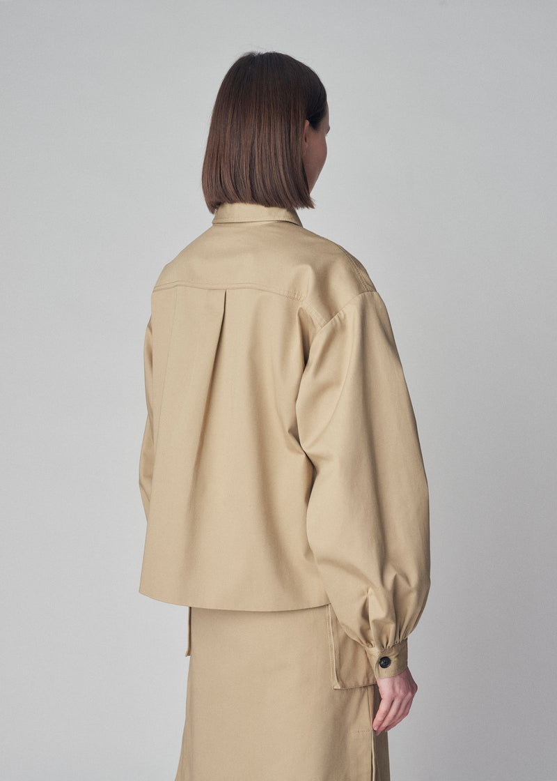 Cinched Field Jacket in Cotton Twill - Khaki - CO