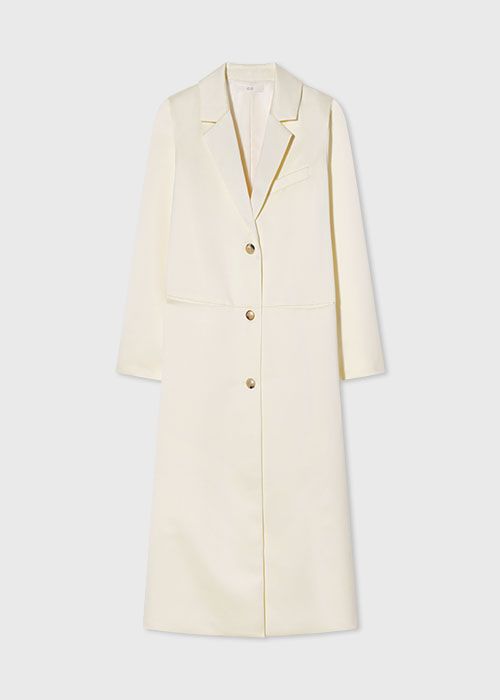 Evening Coat in Duchess Satin - Ivory - CO Collections