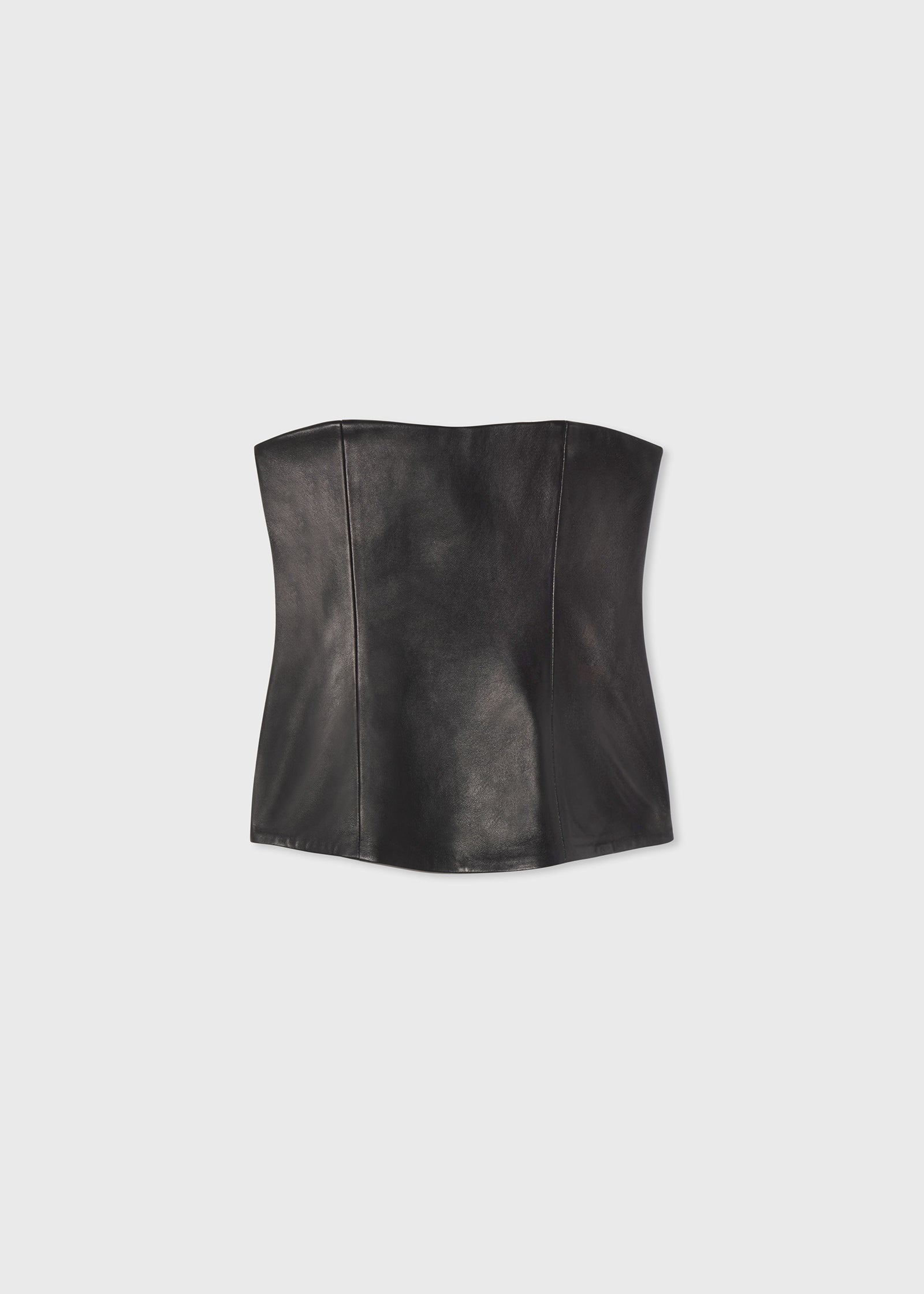 Bustier Top in Leather - Black - CO Collections