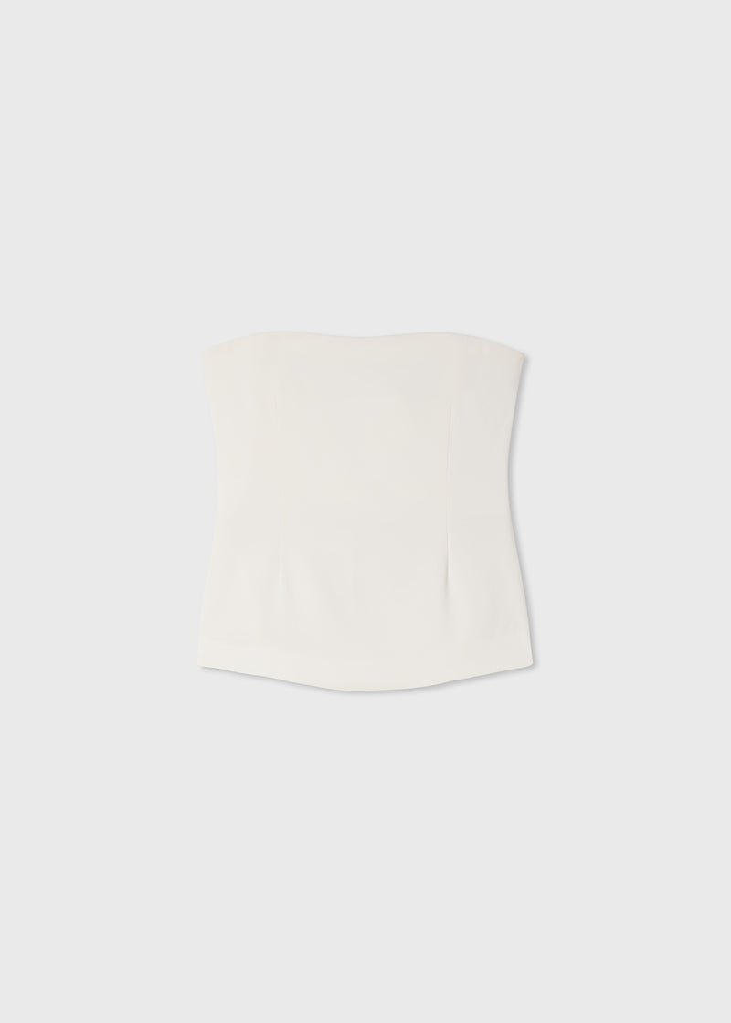 Bustier Top  in Stretch Viscose - Ivory - CO