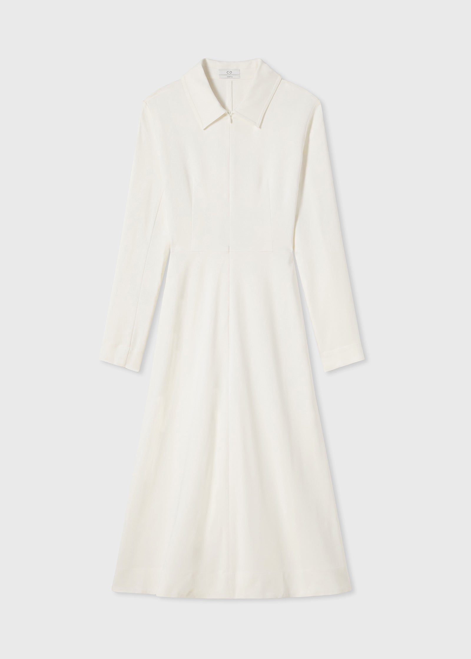 Long Sleeve Shirt Dress - Ivory - CO Collections