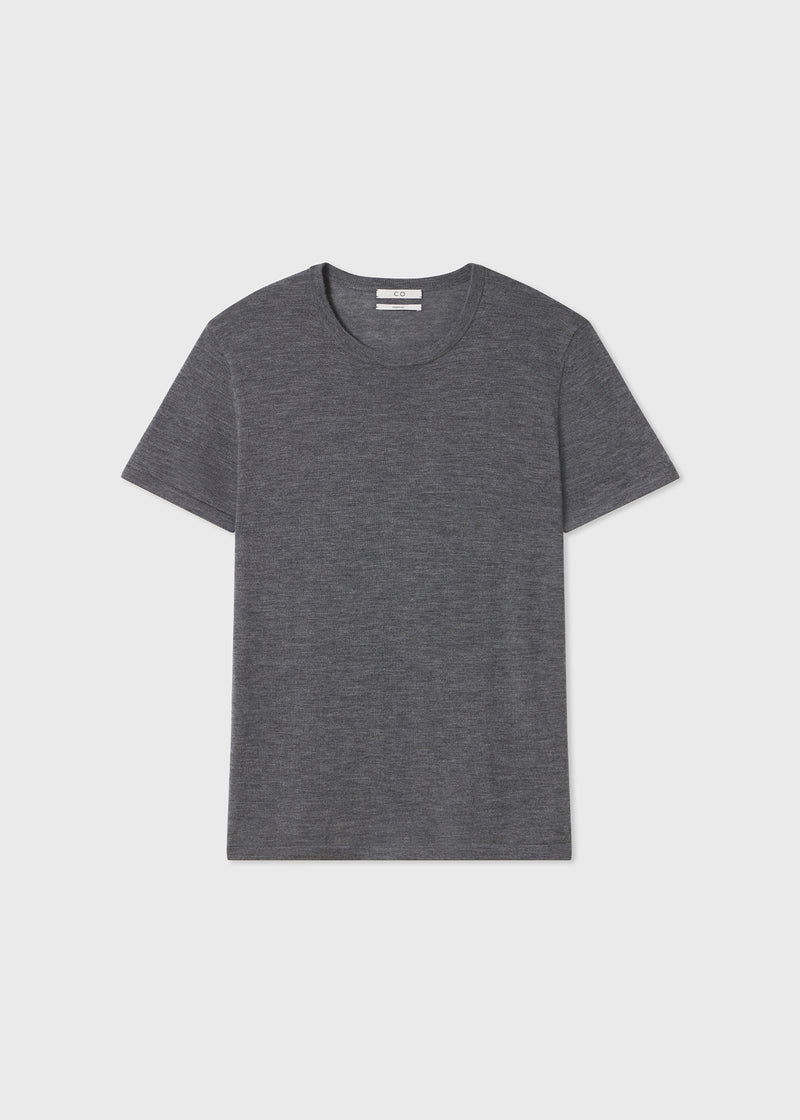 T-Shirt in Fine Cashmere - Grey - CO
