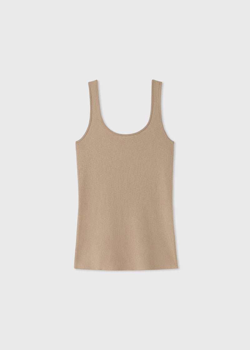 Sweater Tank in Fine Cashmere - Taupe - CO