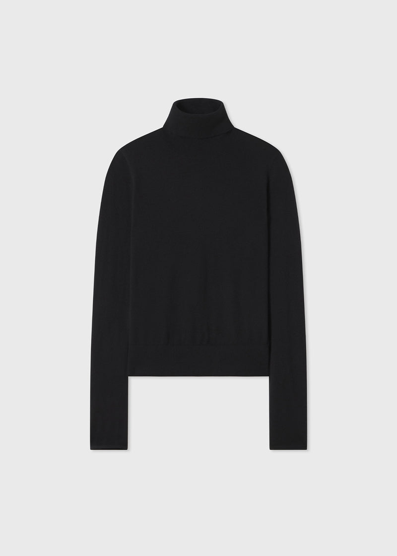 Fitted Turtleneck in Fine Cashmere - Black - CO
