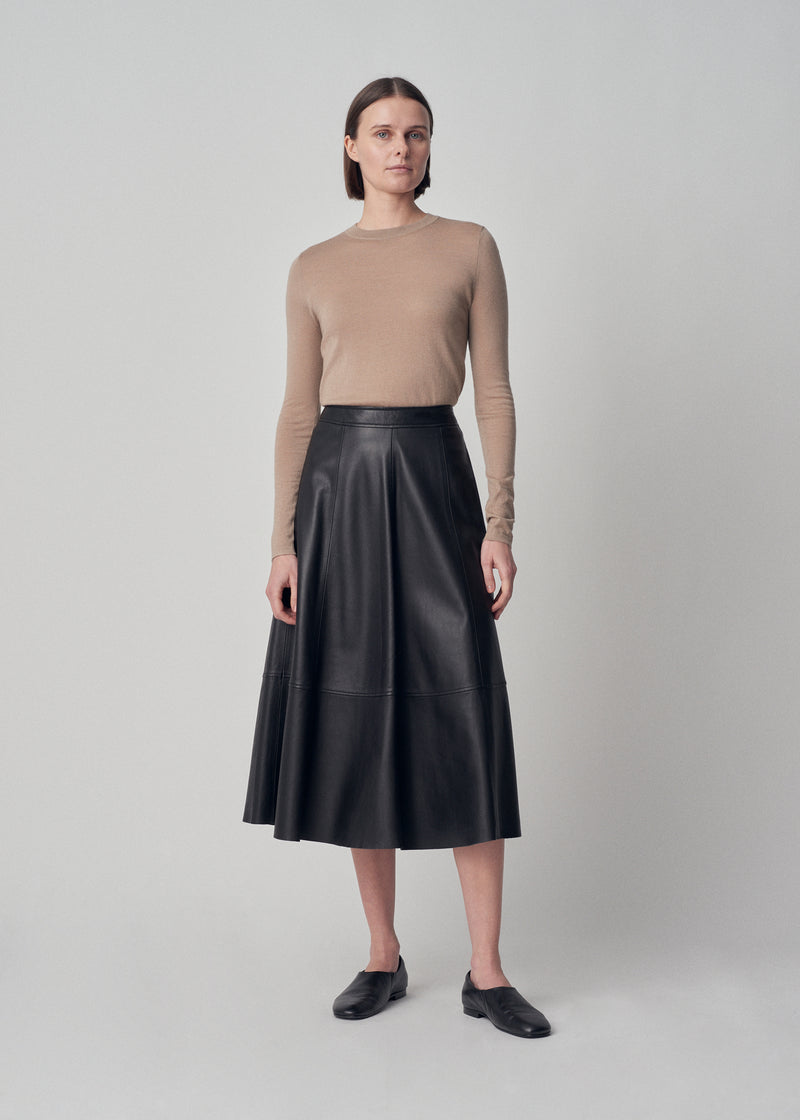 Full Skirt in Leather - Black - CO