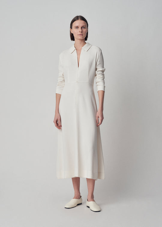 Long Sleeve Shirt Dress - Ivory | CO