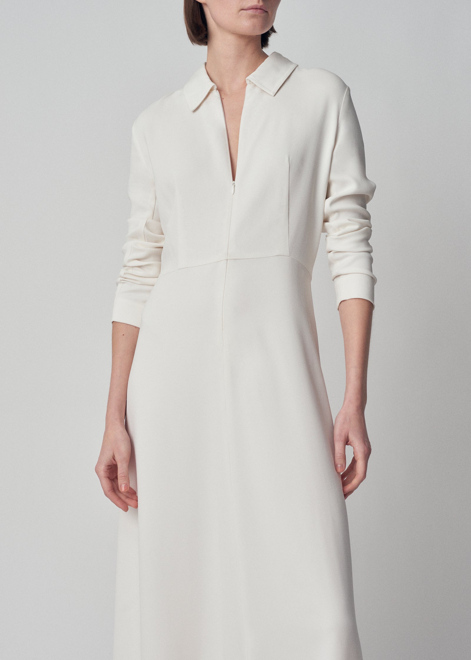 Long Sleeve Shirt Dress - Ivory | CO
